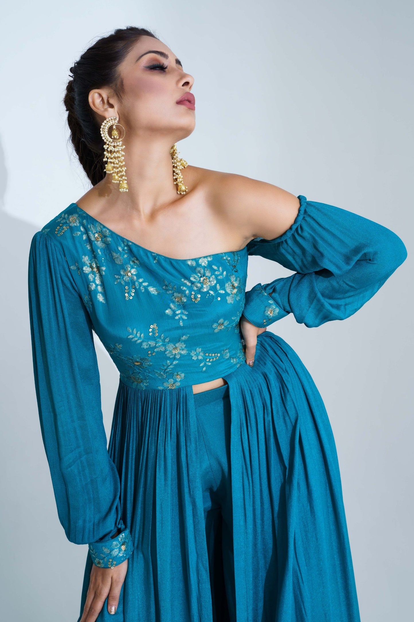 Blue One Shoulder Fusion Set