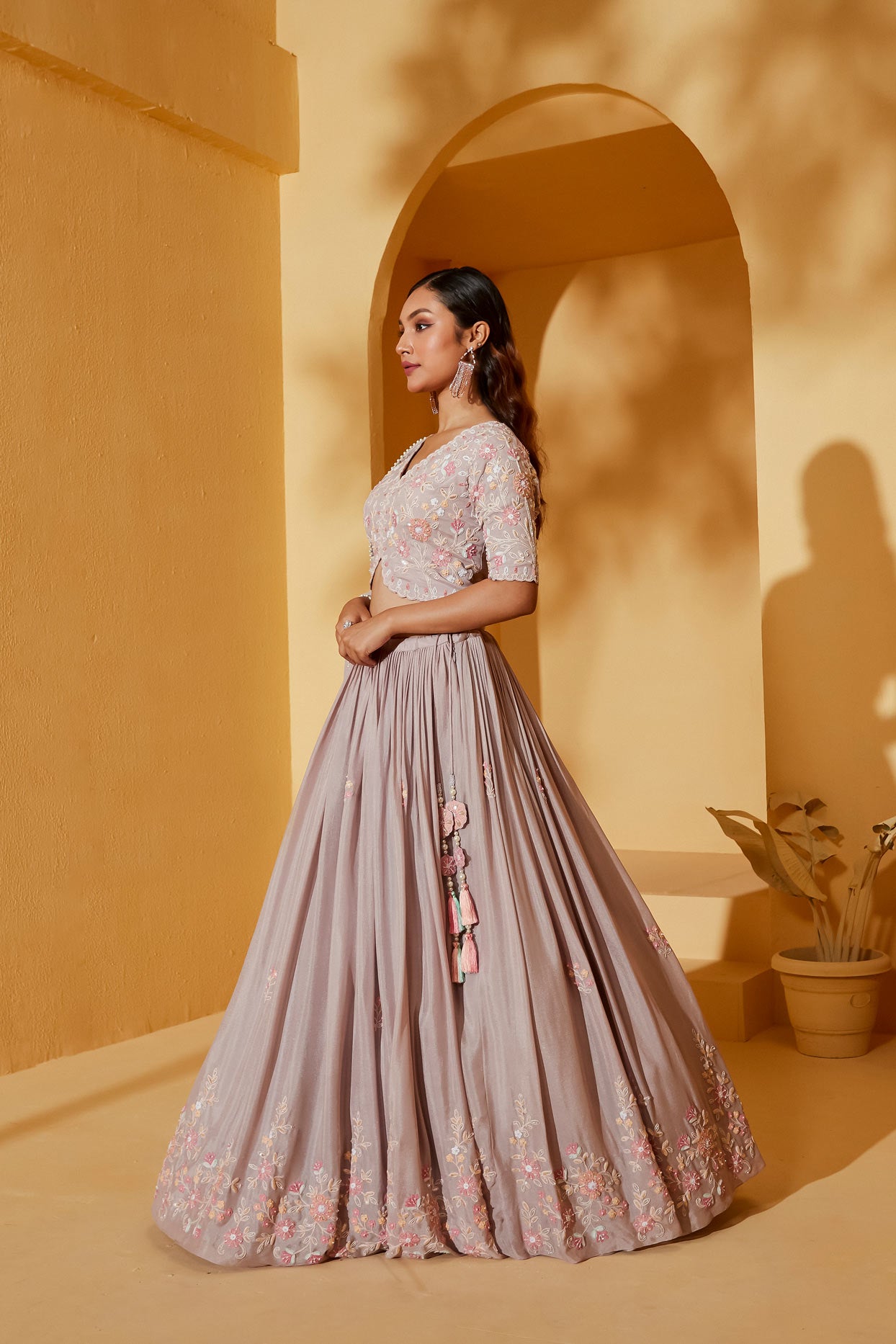 PASTEL THREAD WORK LEHENGA SET