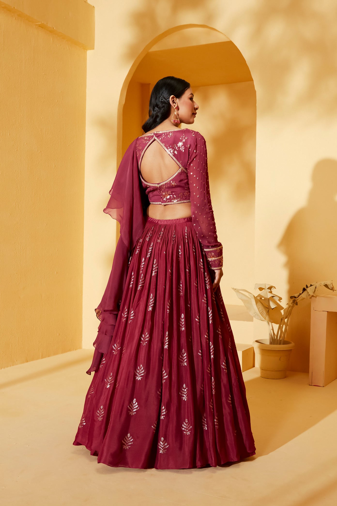 MAROON LEHENGA SET