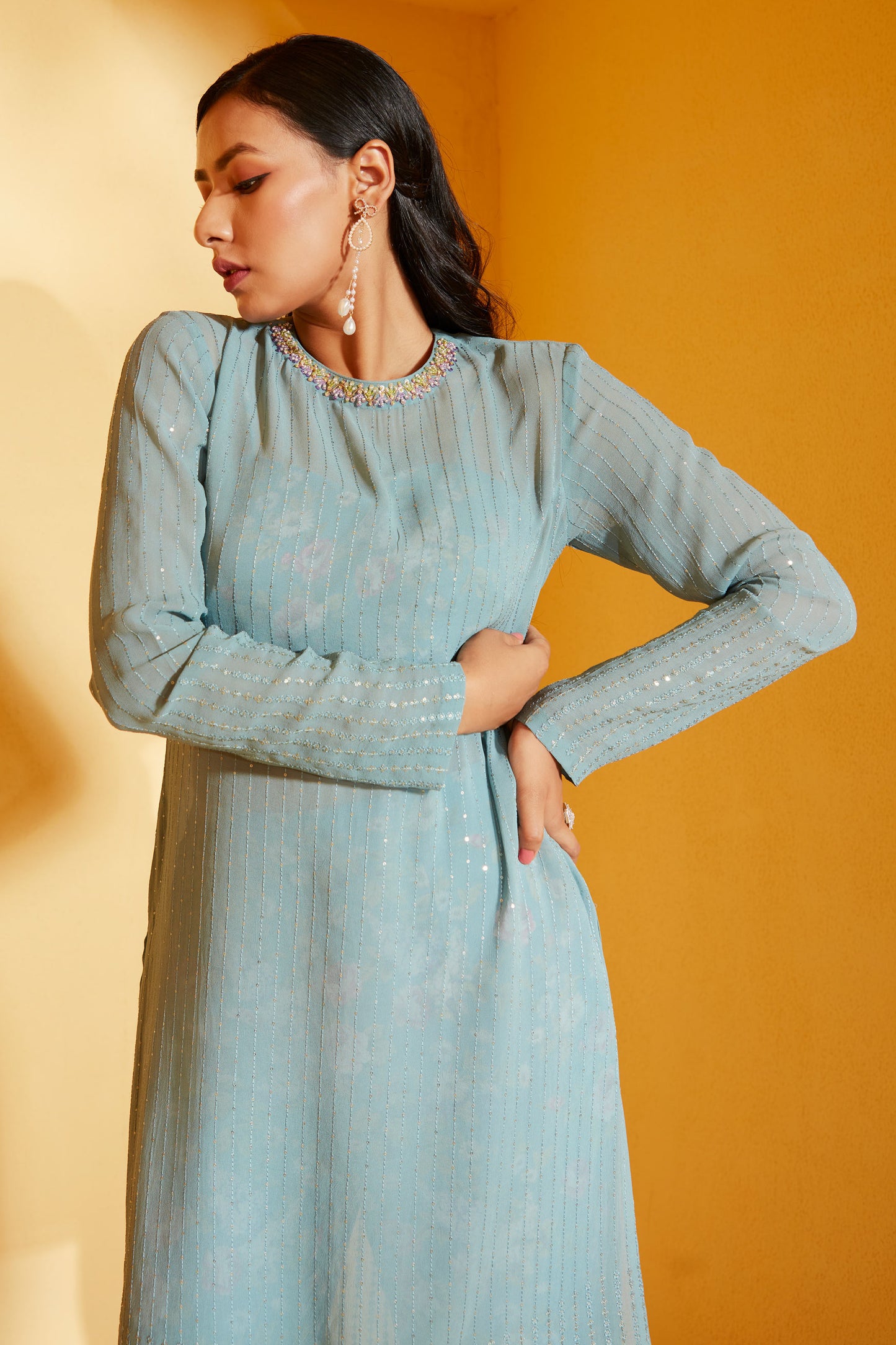 LIGHT BLUE KURTA SET