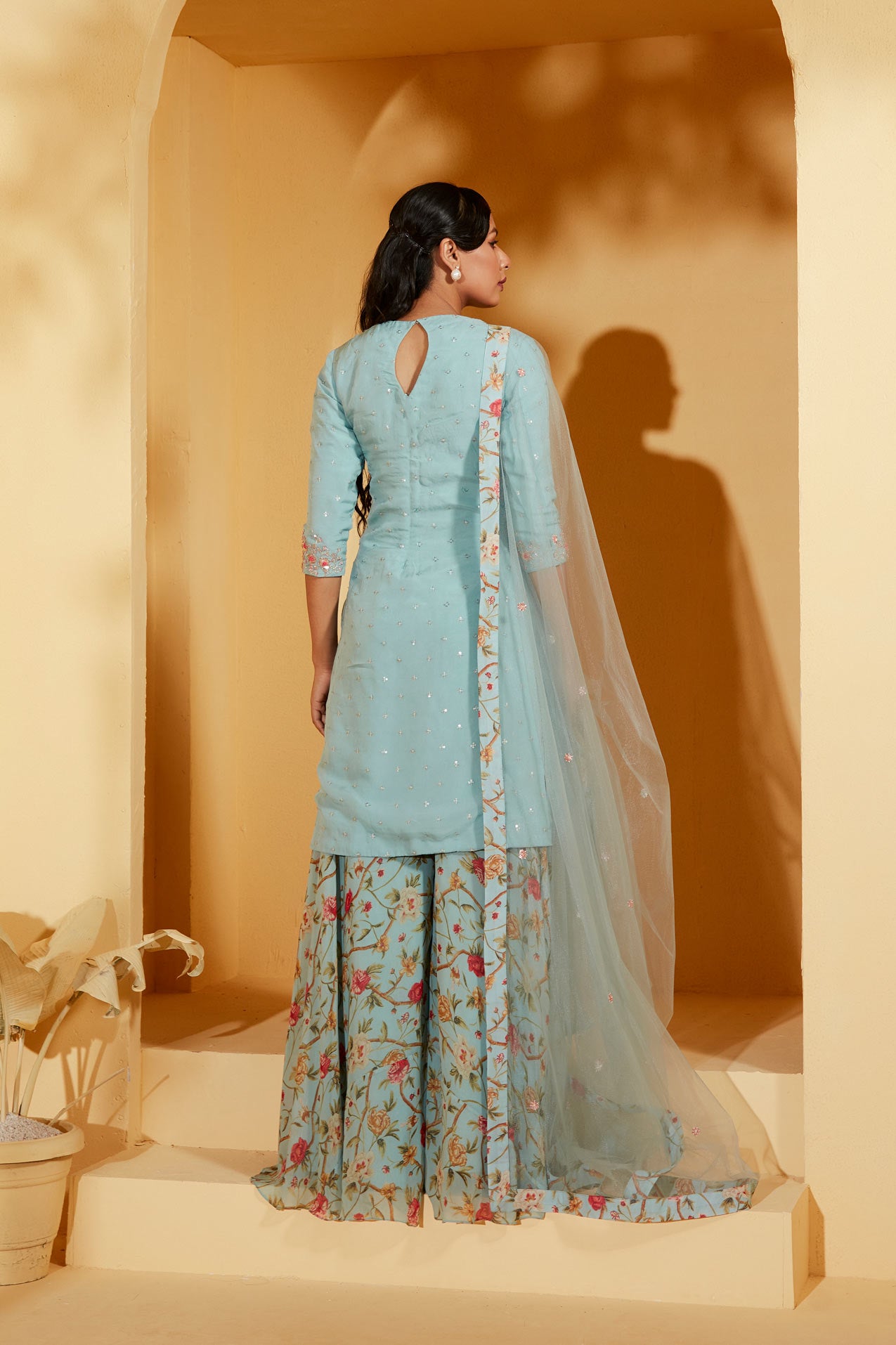 Light blue sharara set