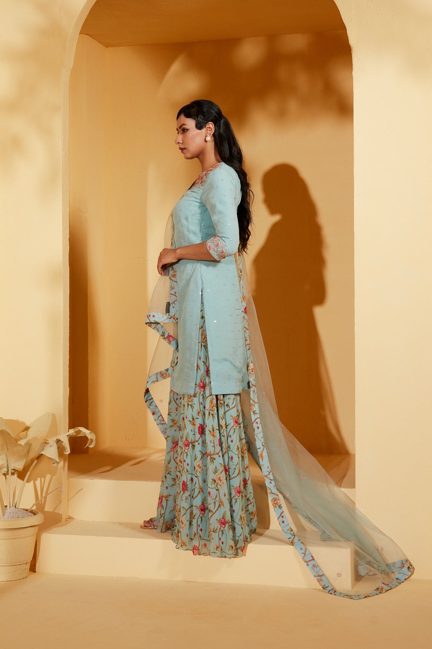 Light blue sharara set