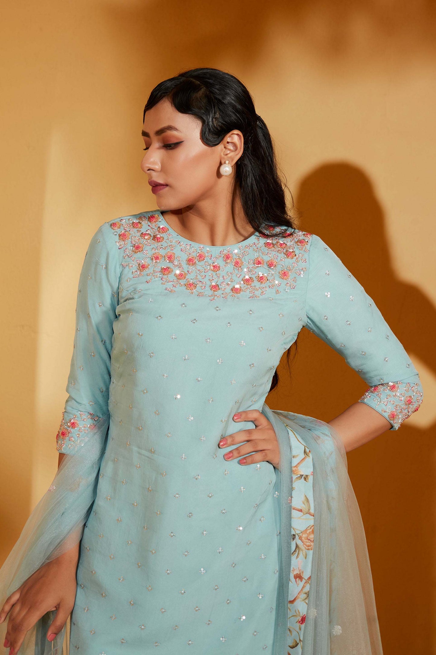 Light blue sharara set