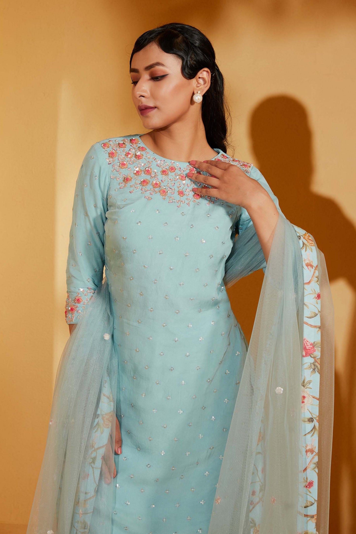 Light blue sharara set