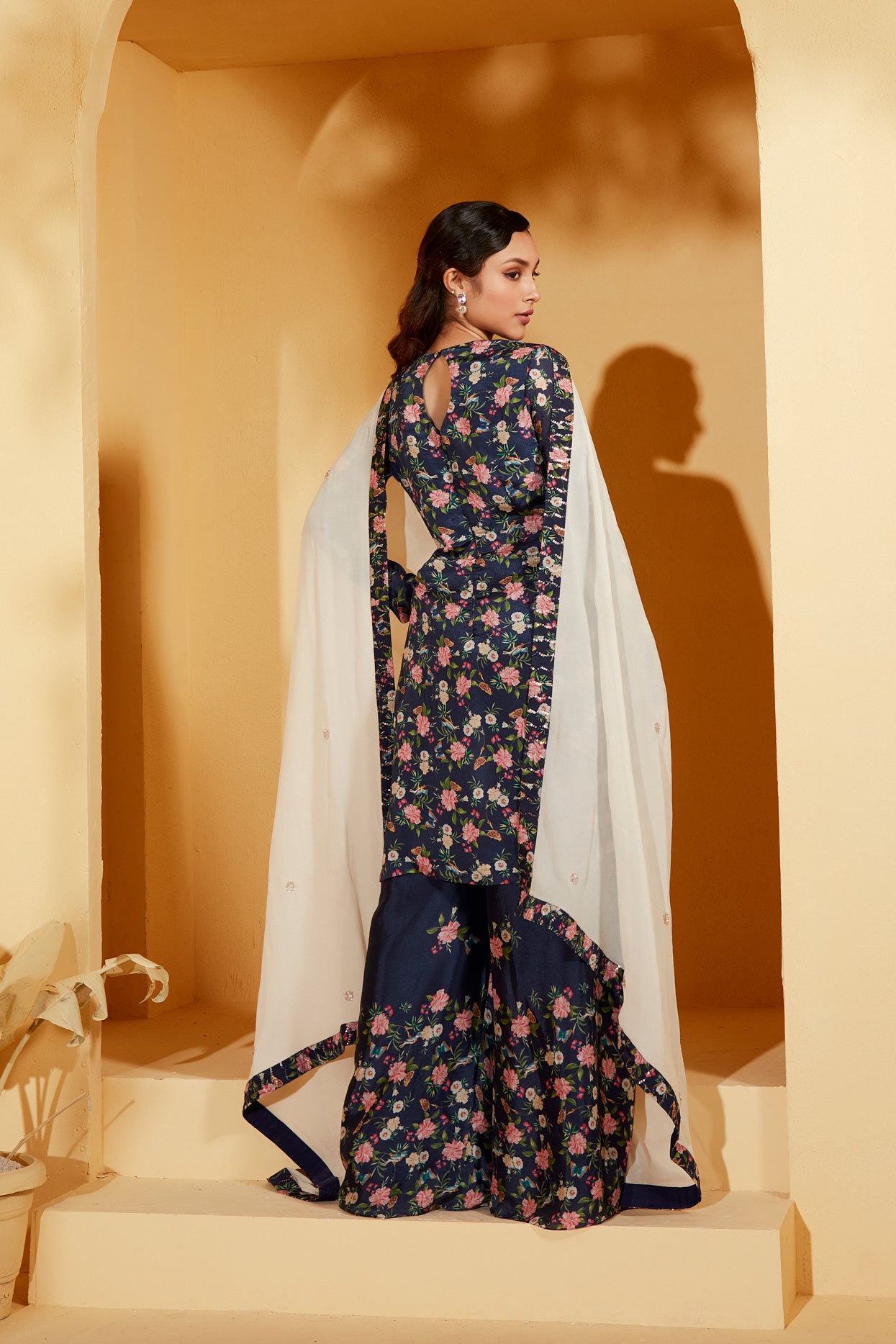 BLUE SHARARA SET