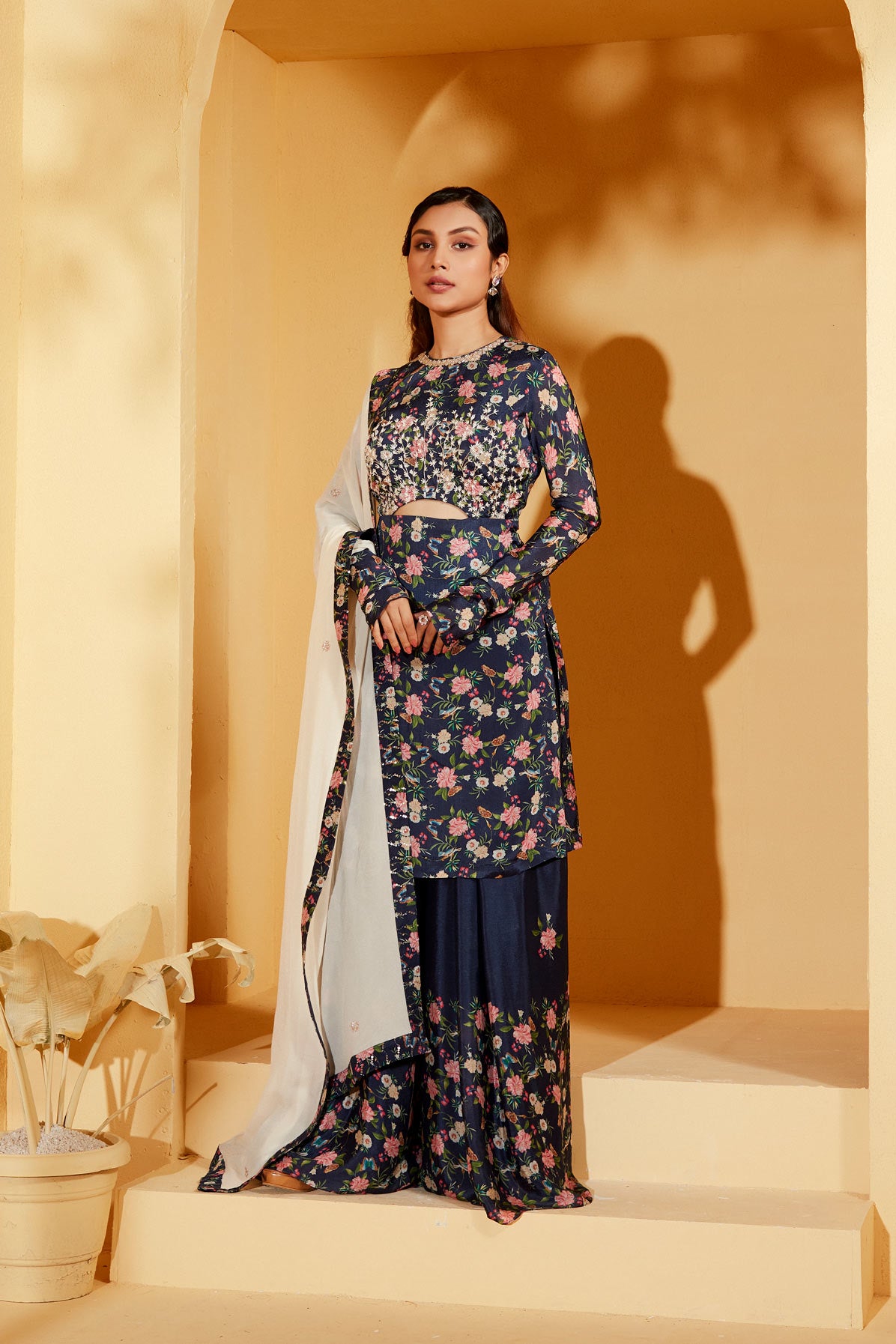 BLUE SHARARA SET