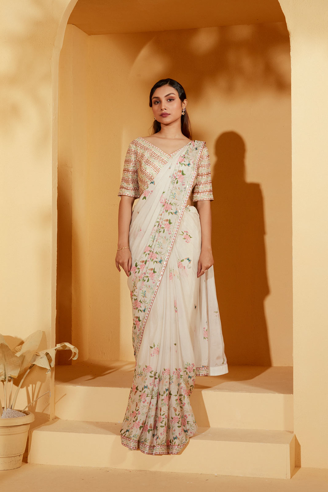 IVORY PRE DRAPE SAREE