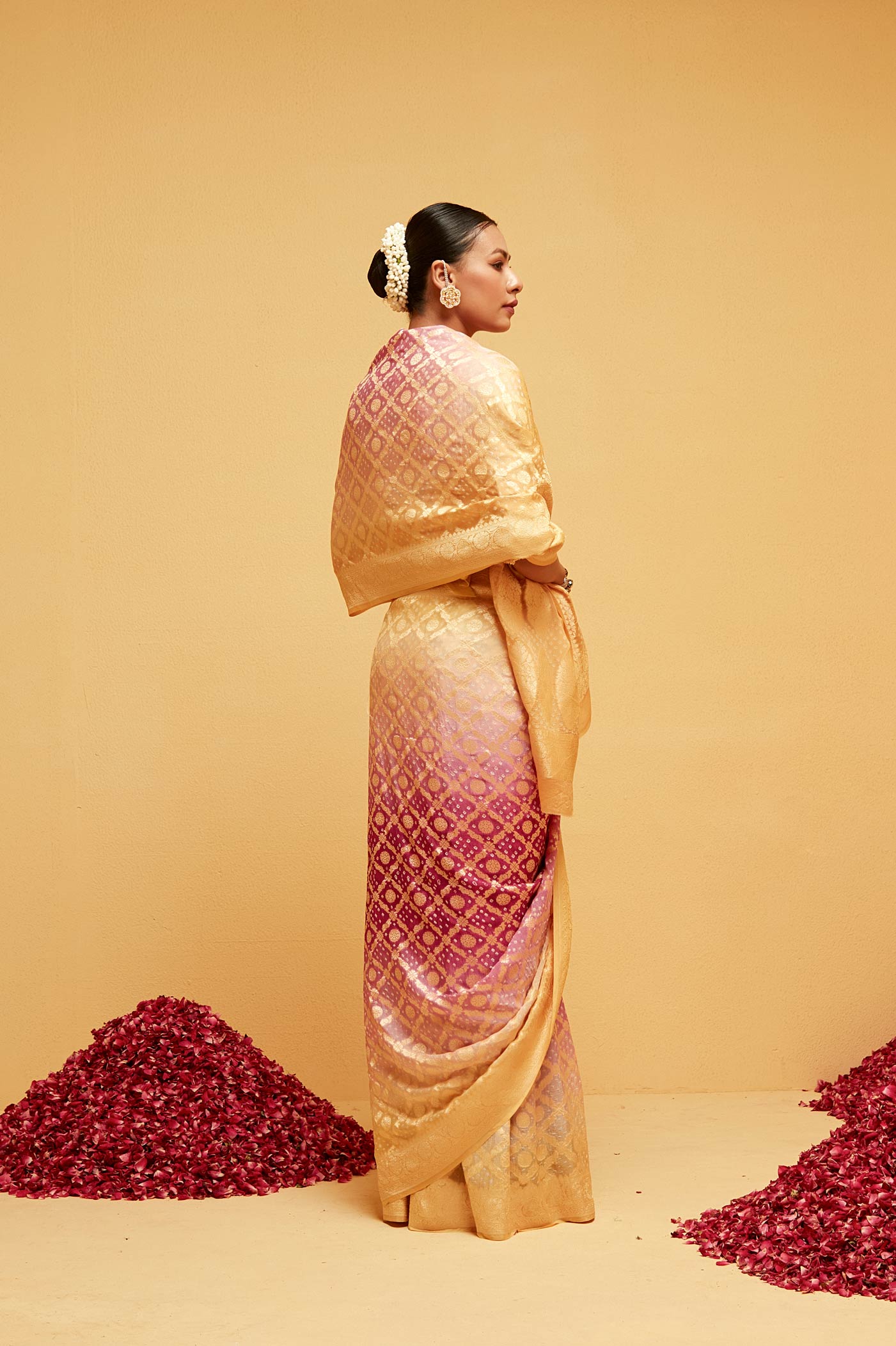 YELLOW banarasee saree