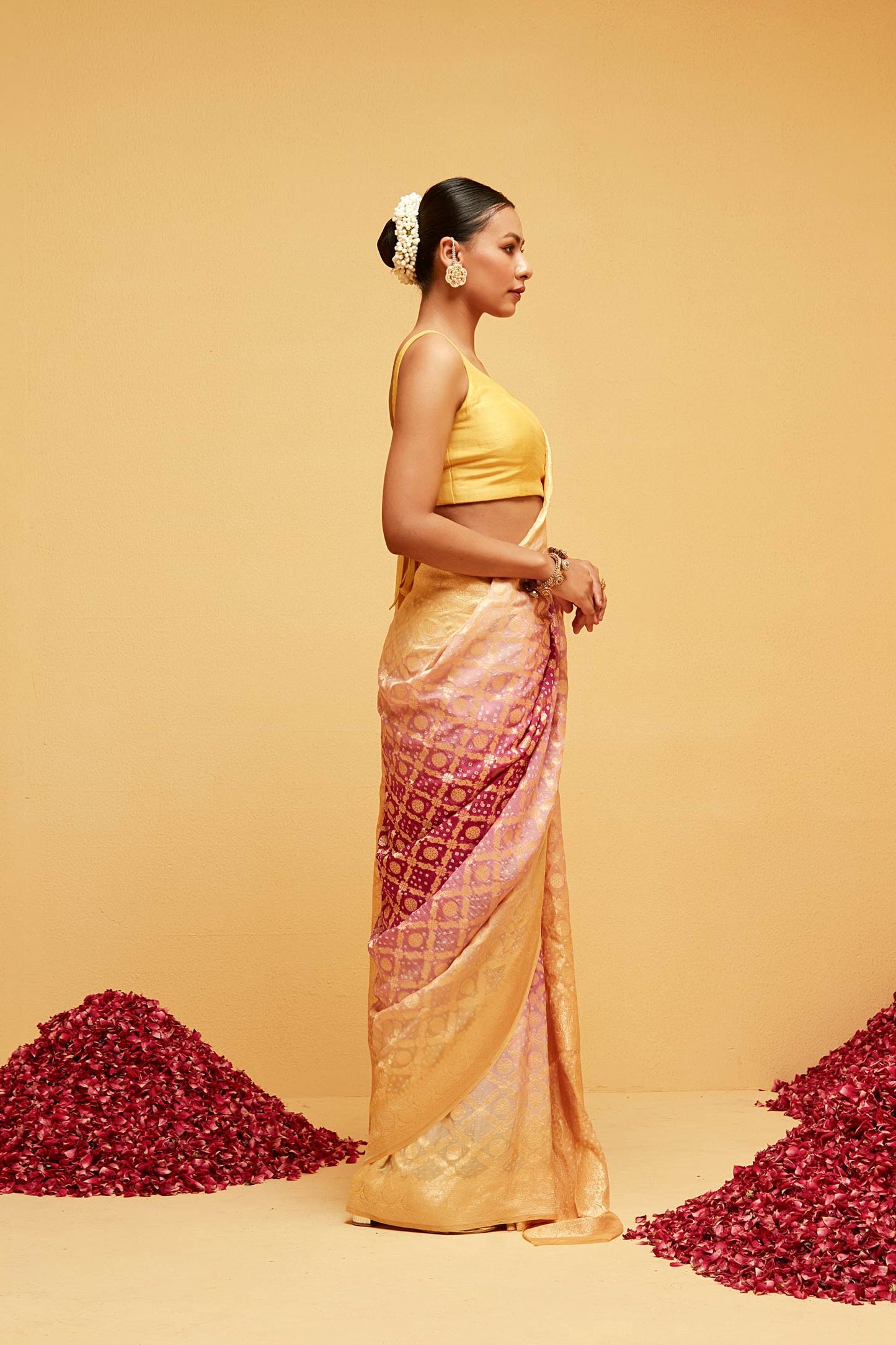 YELLOW banarasee saree