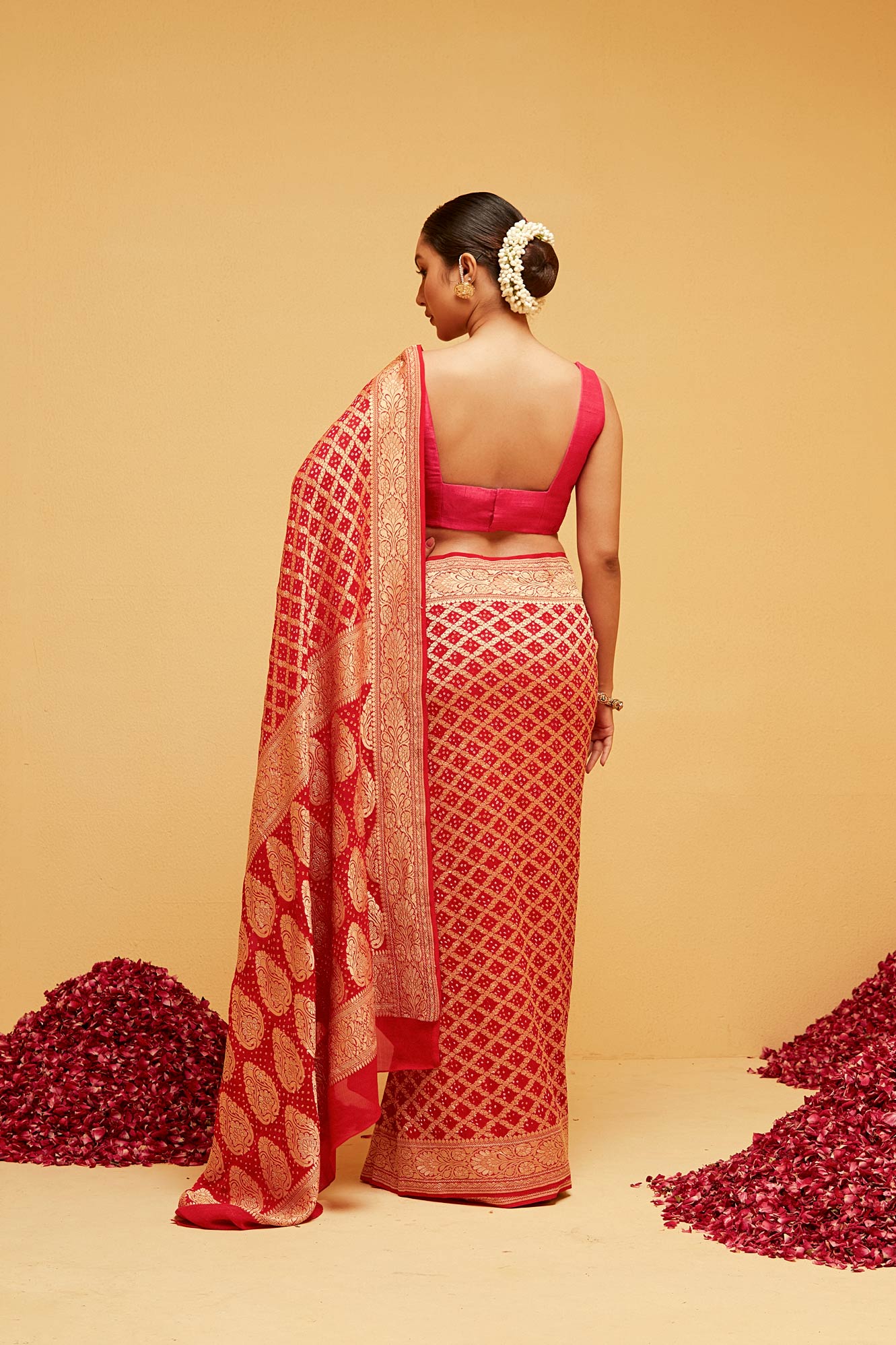 RED banarasee saree