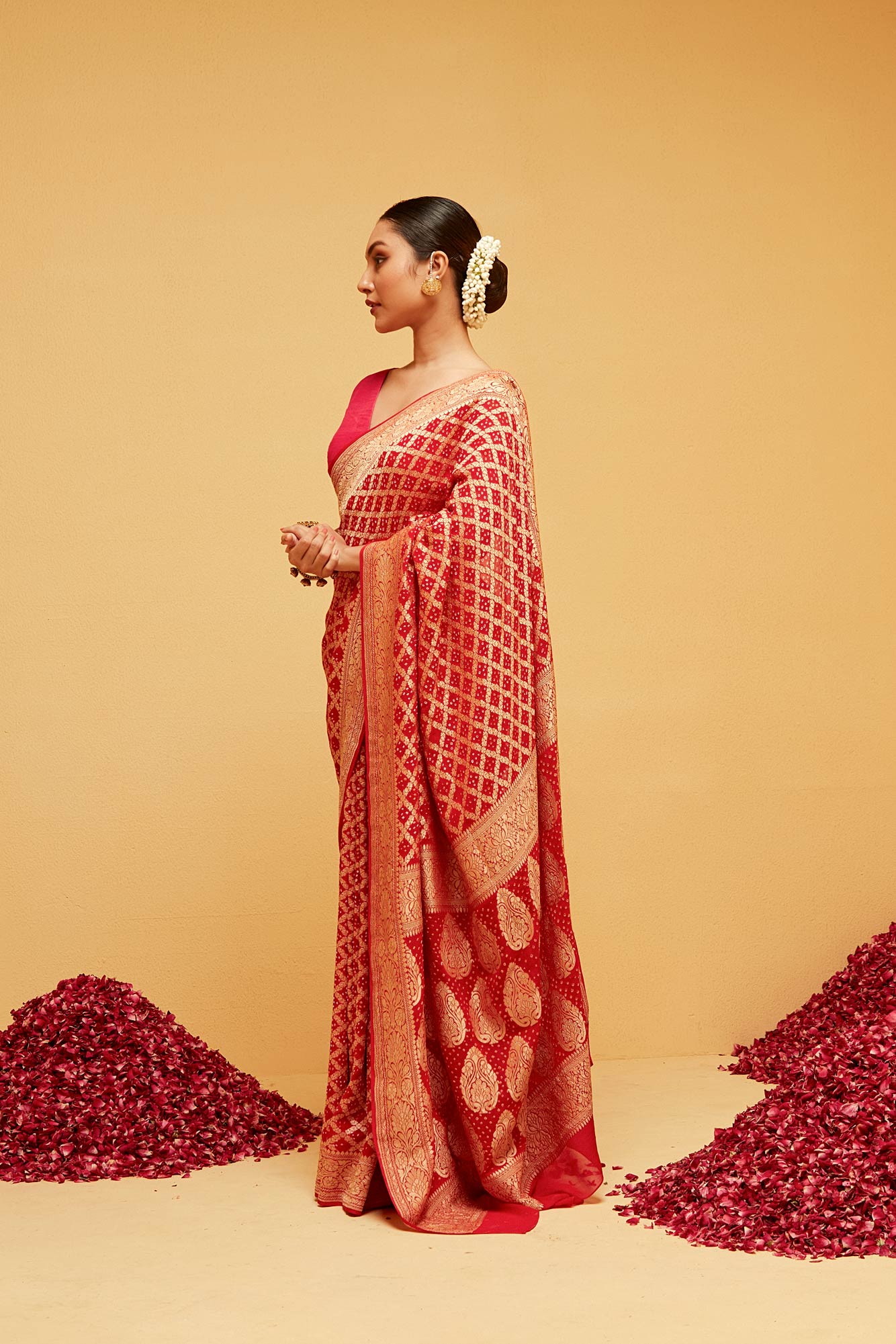 RED banarasee saree