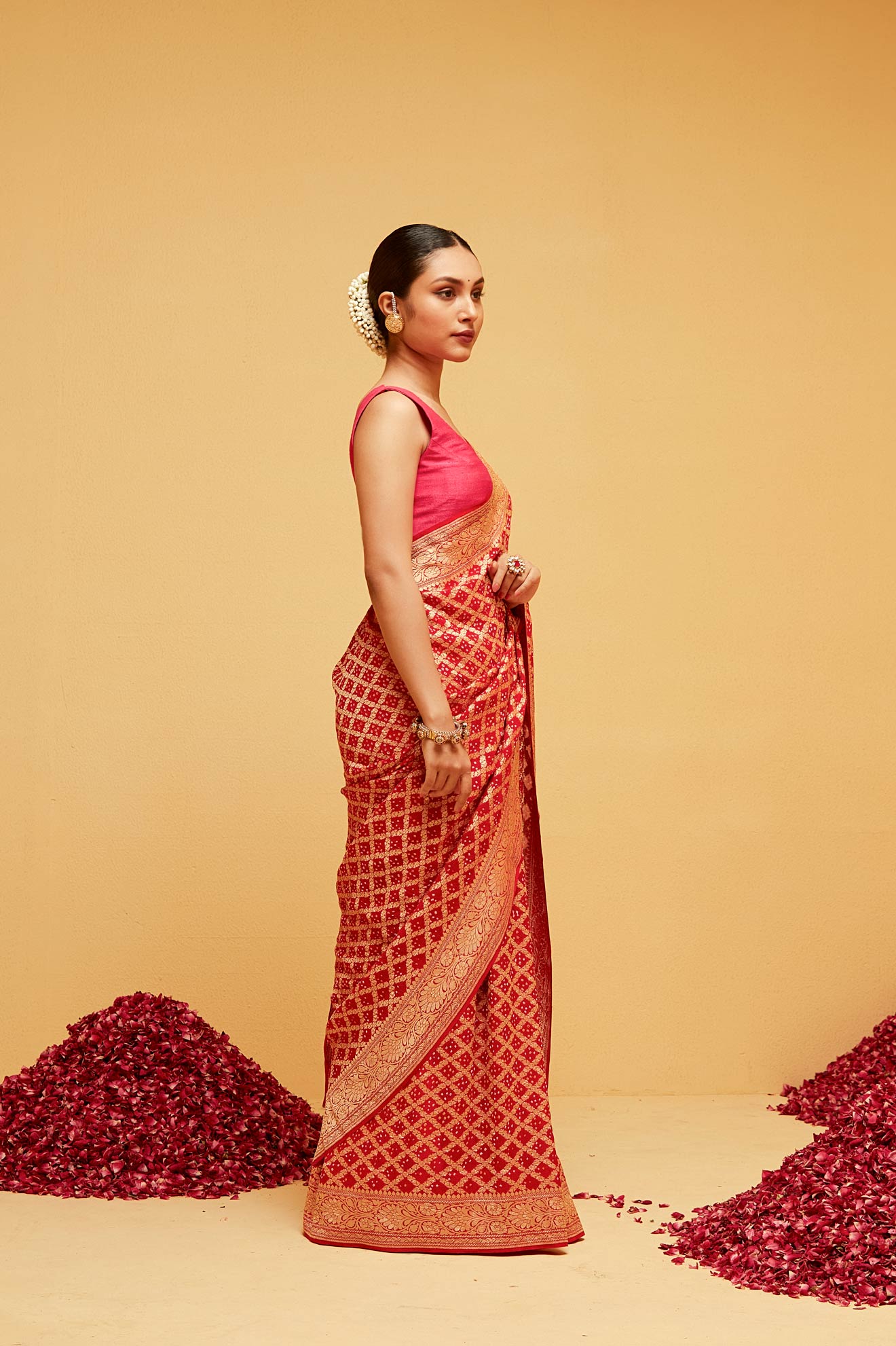 RED banarasee saree