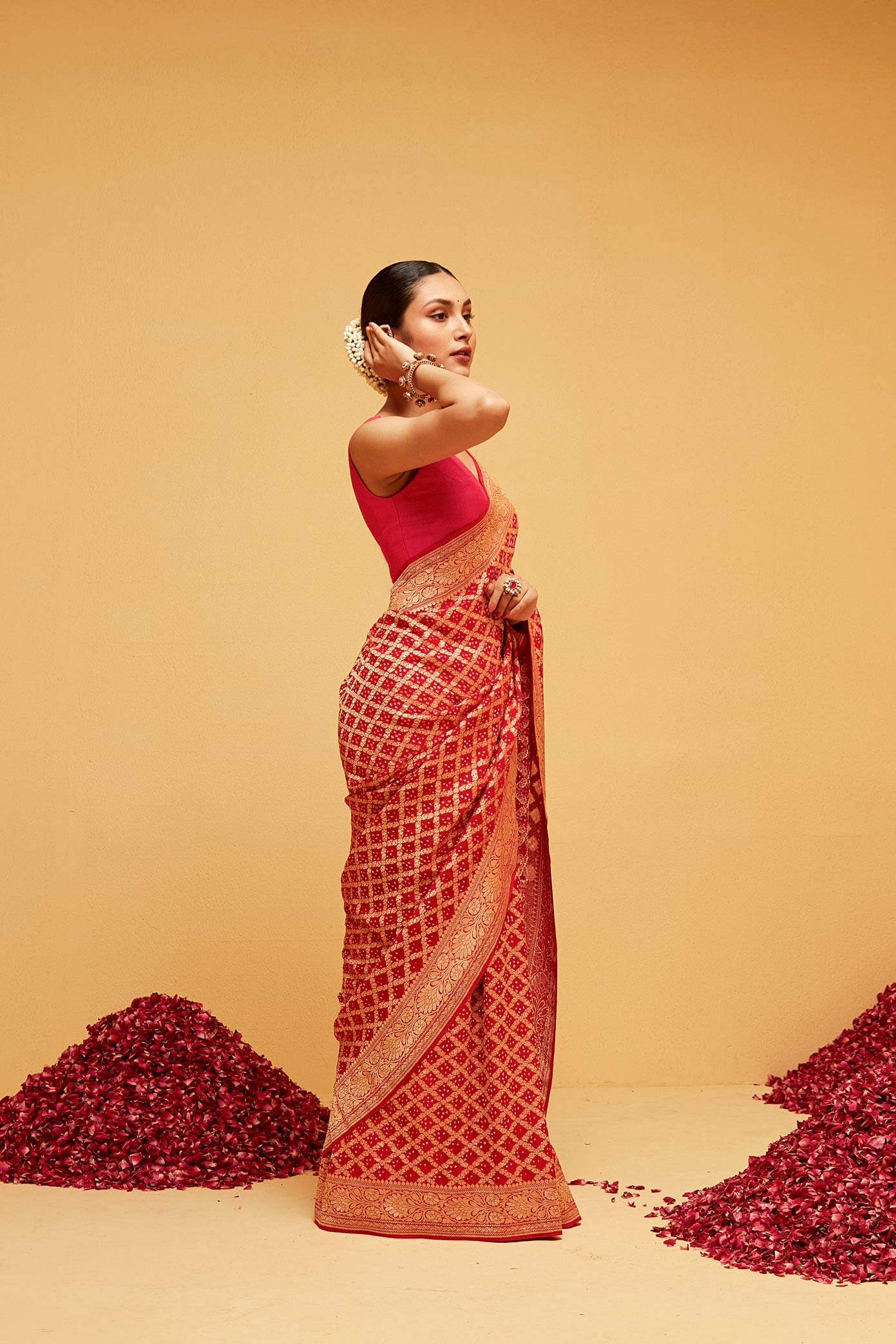 RED banarasee saree