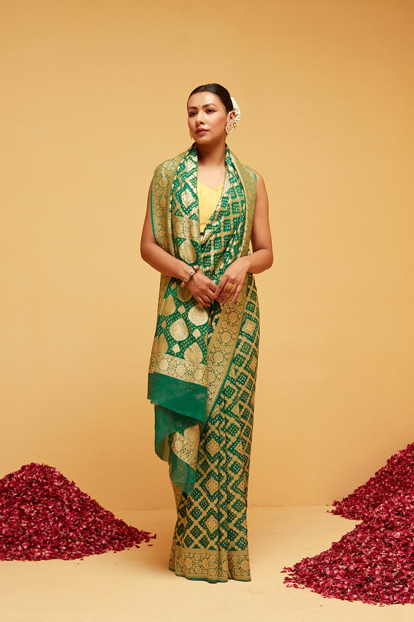 GREEN banarasee saree