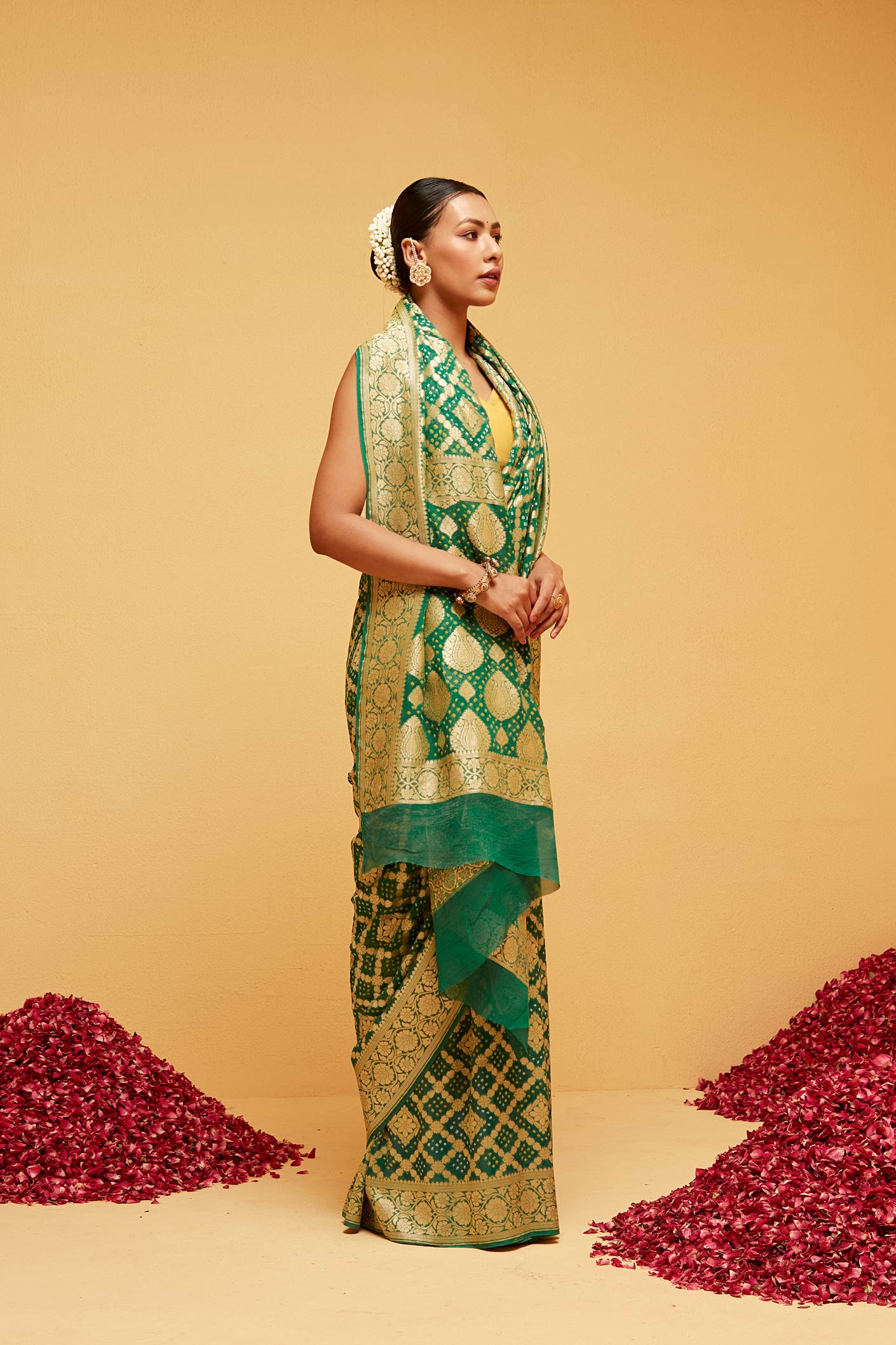 GREEN banarasee saree