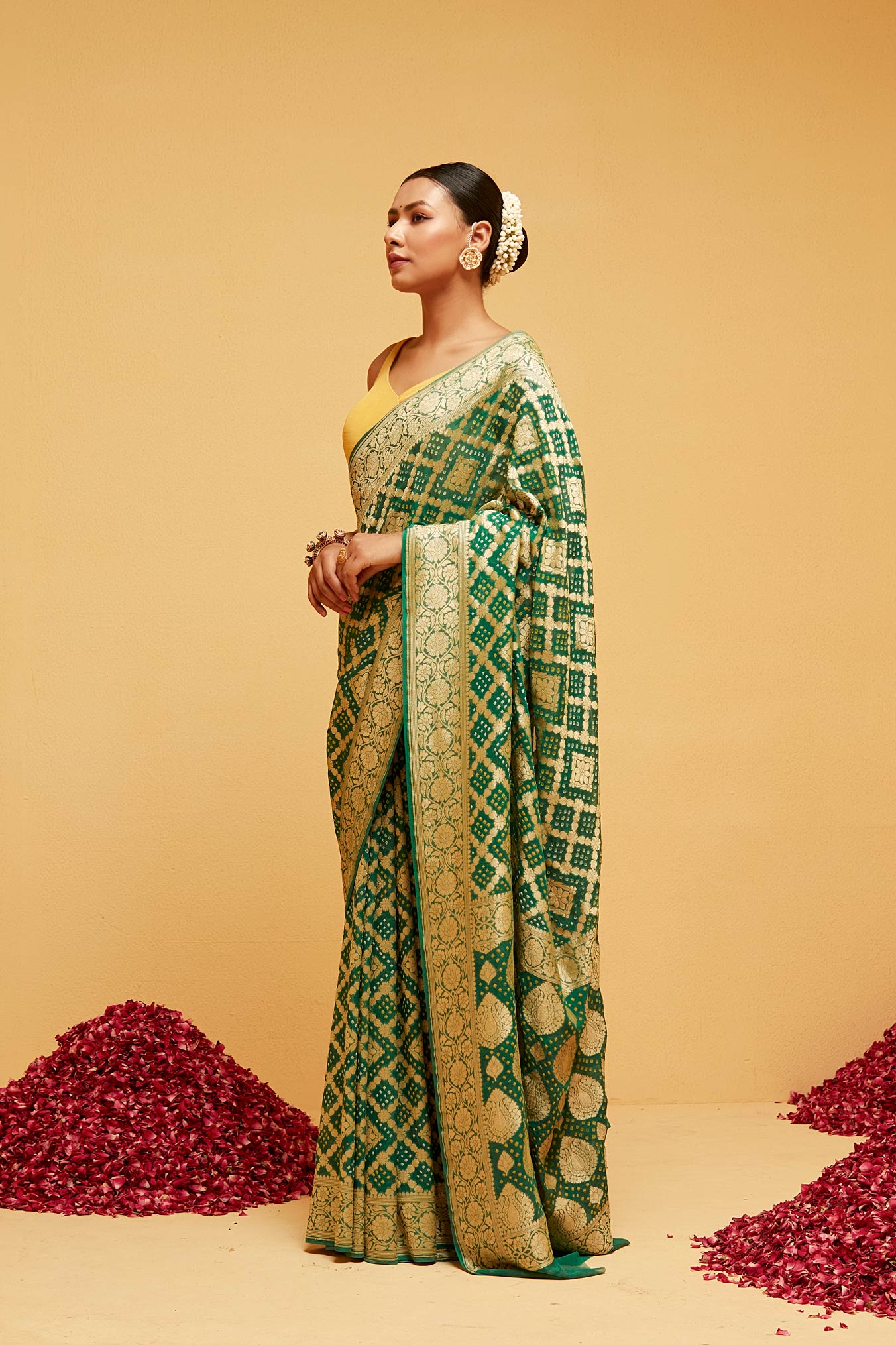 GREEN banarasee saree