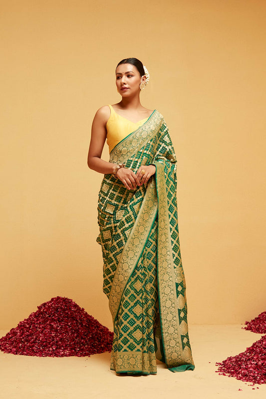 GREEN banarasee saree