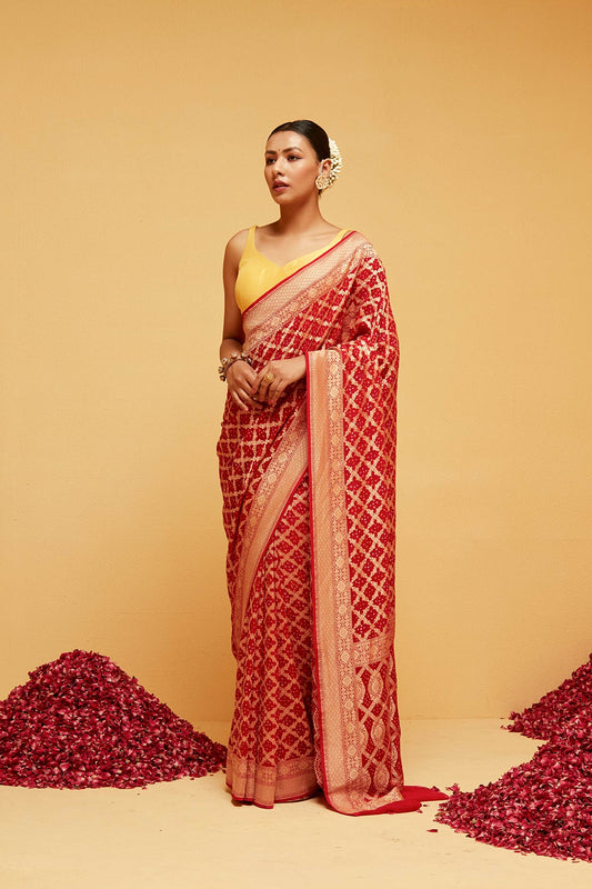 RED banarasee saree