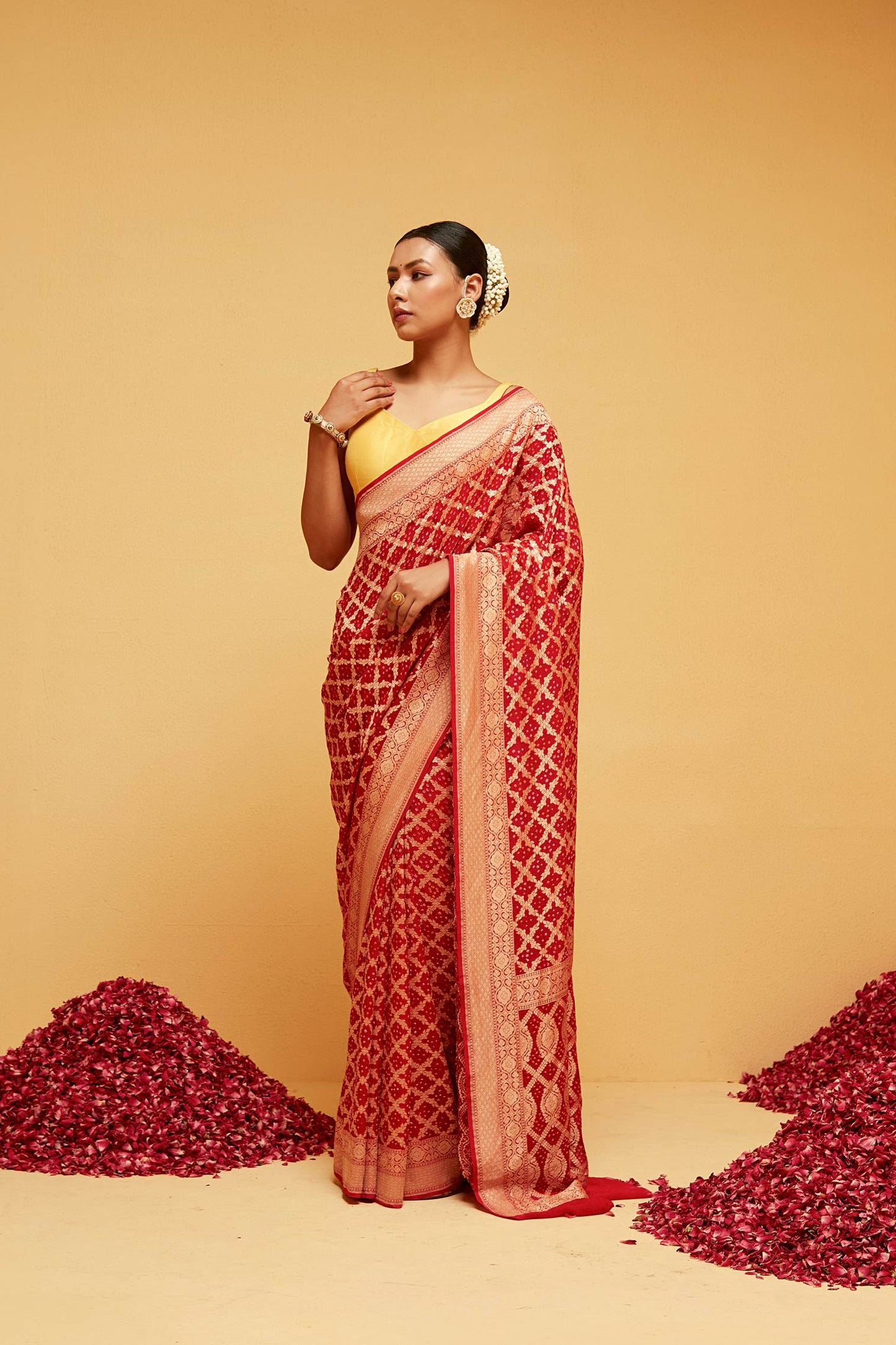 RED banarasee saree