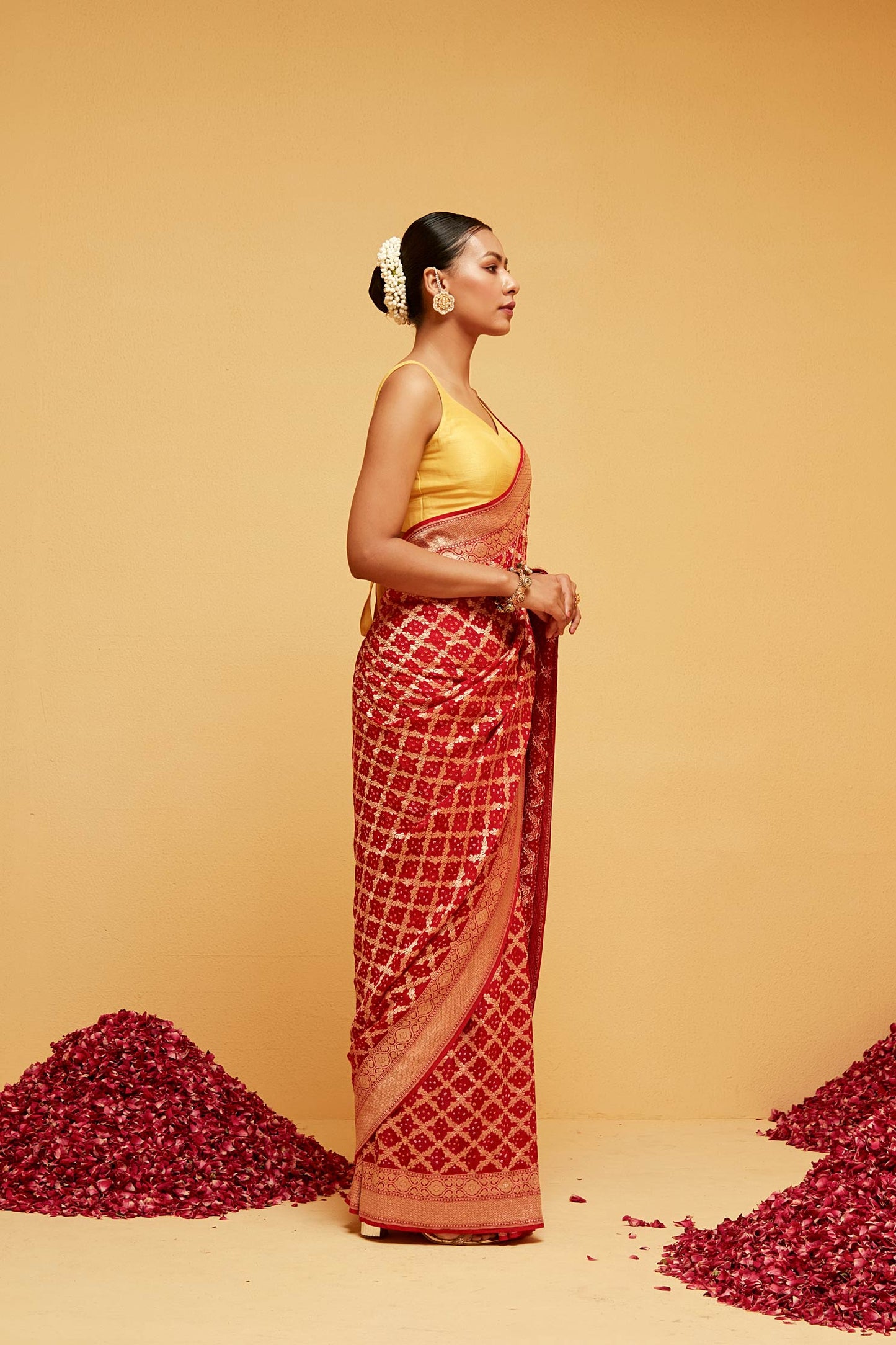 RED banarasee saree