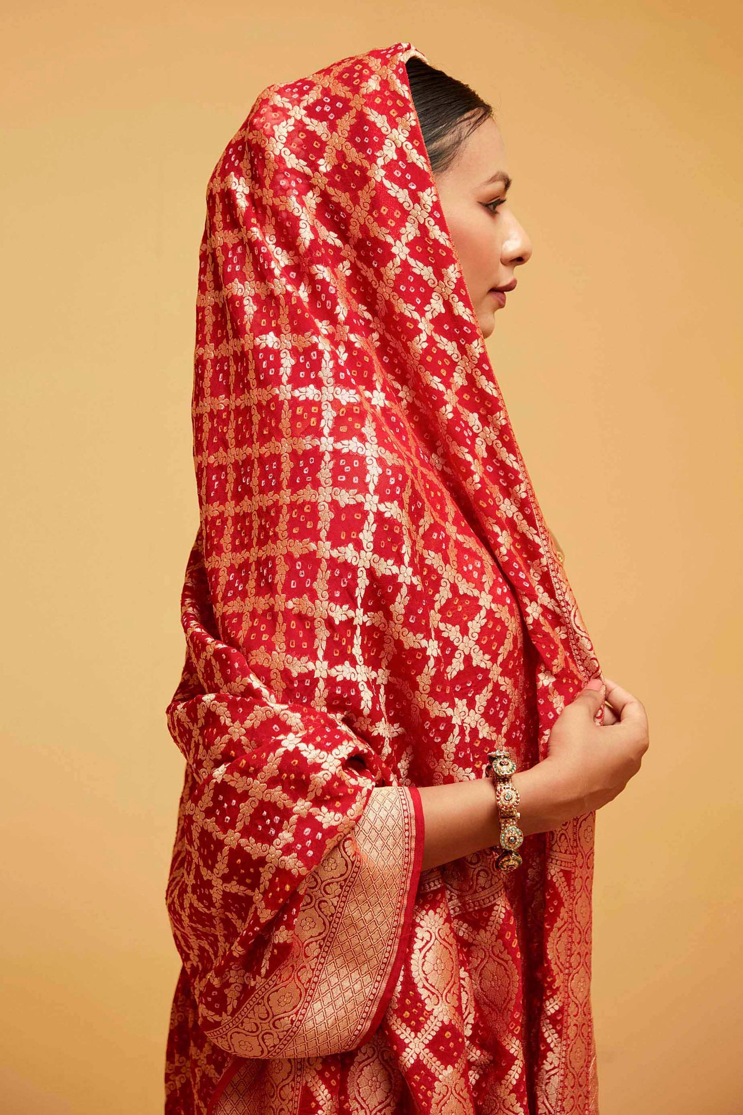 RED banarasee saree