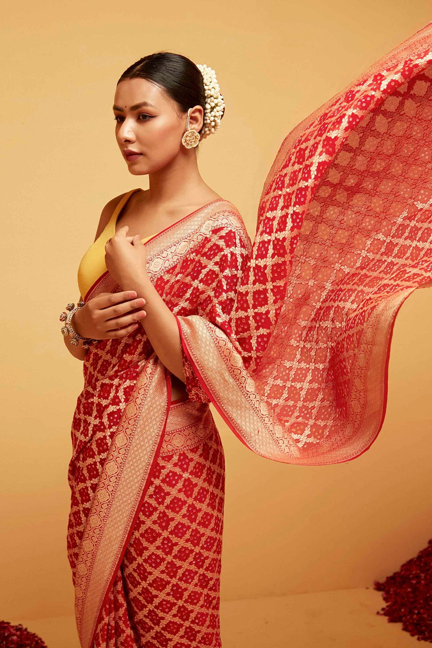 RED banarasee saree