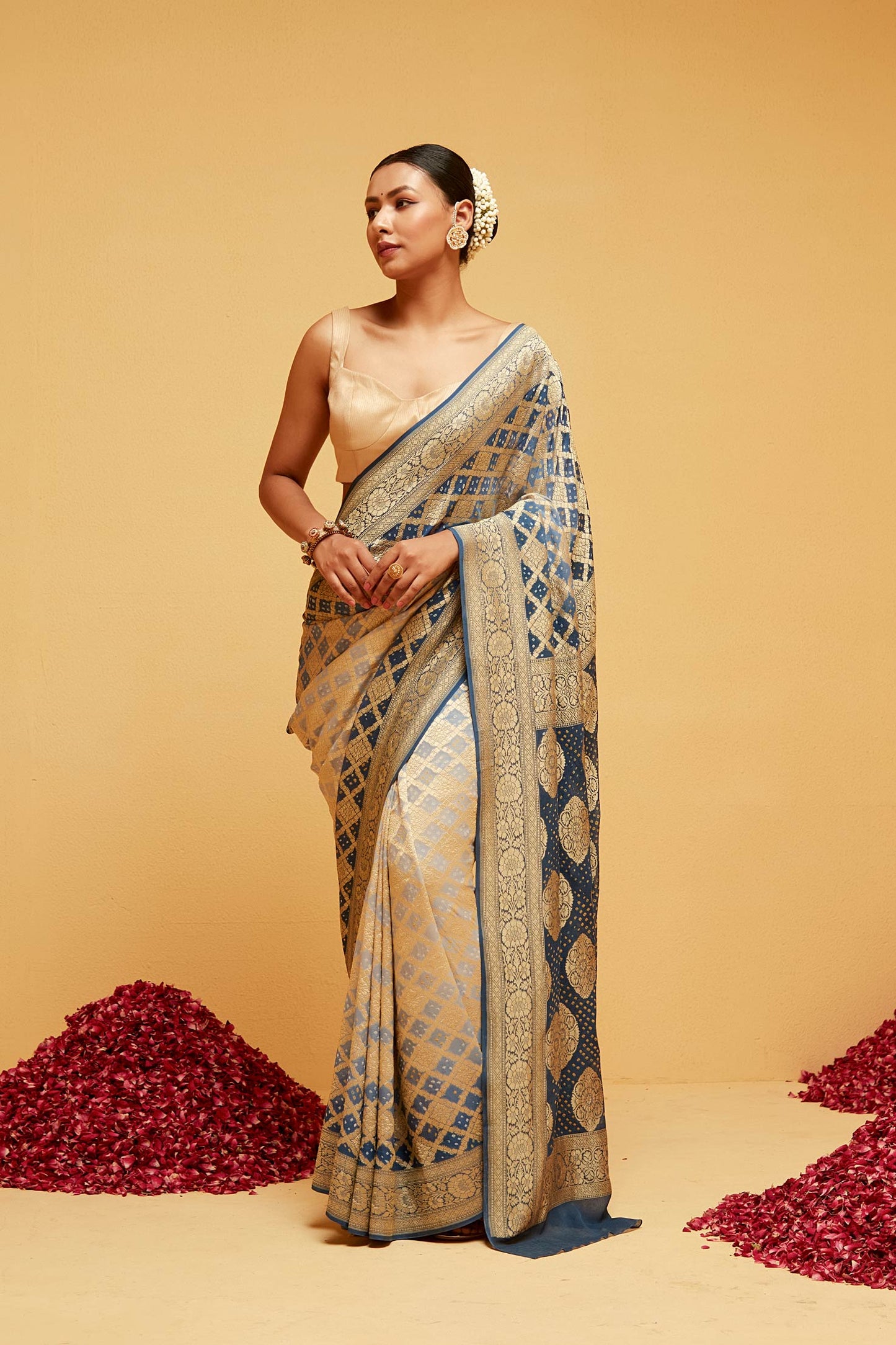 BLUE Traditional banarasee saree