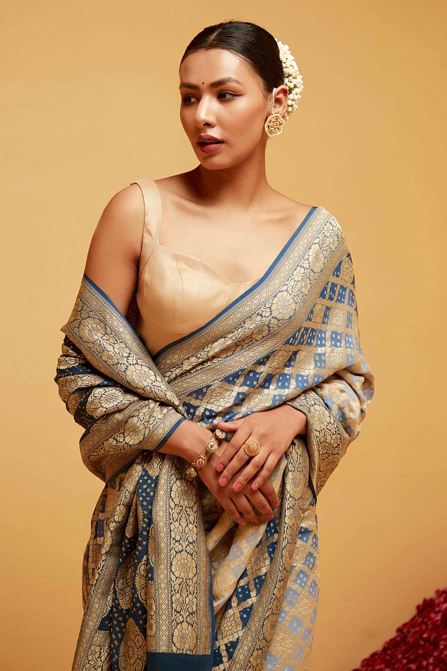 BLUE Traditional banarasee saree