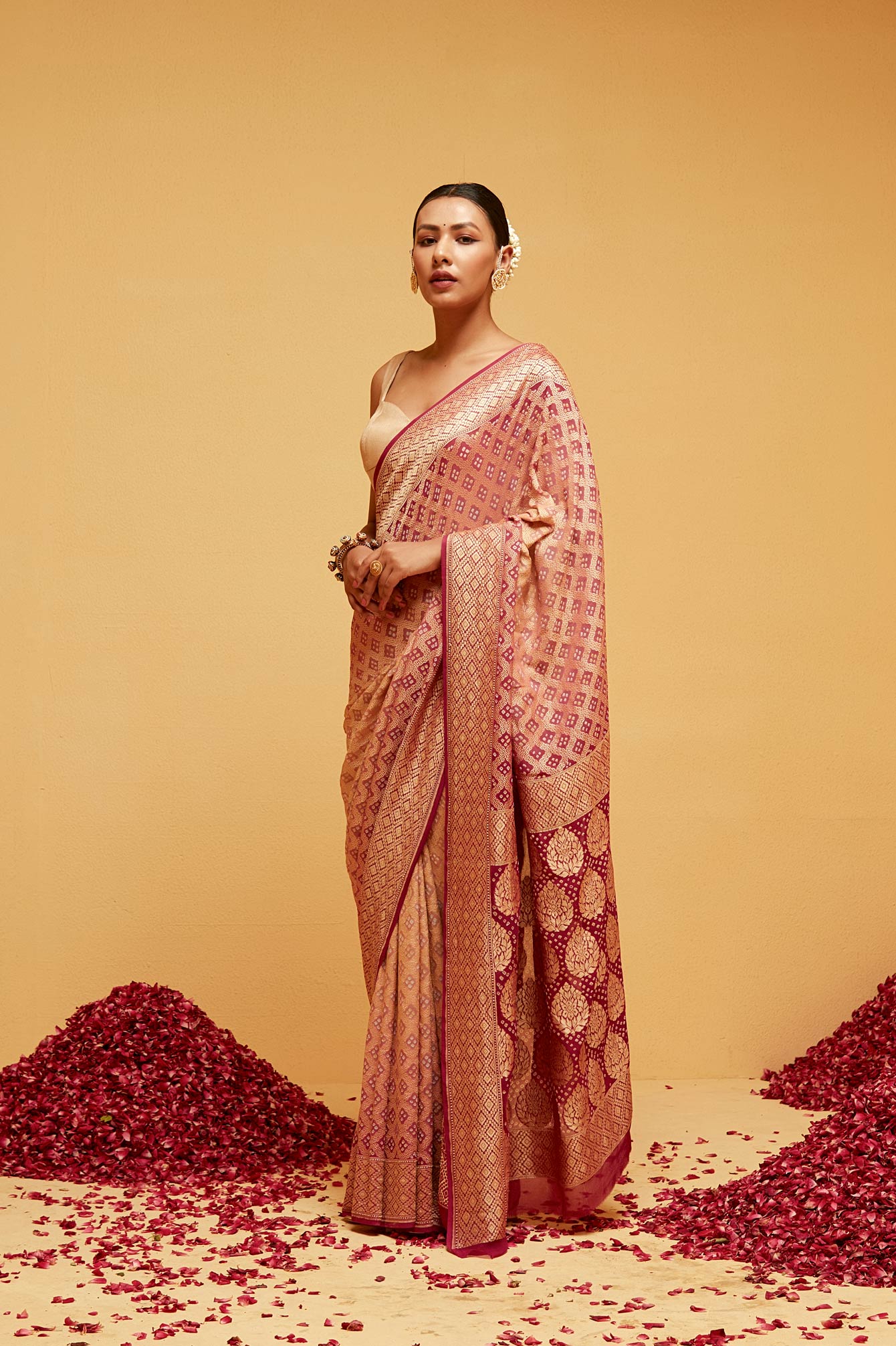 MAROON Traditional banarasee saree