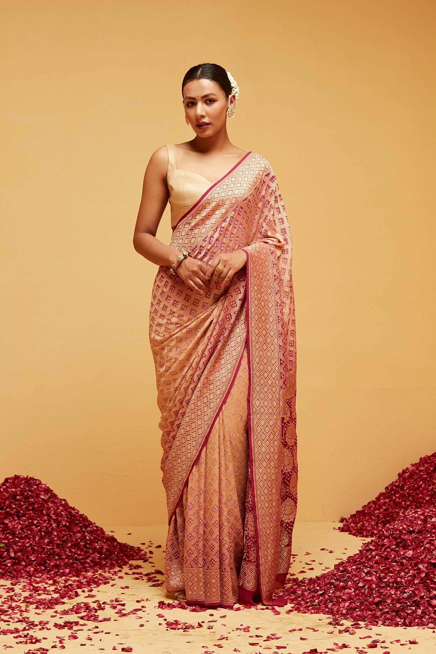 MAROON Traditional banarasee saree