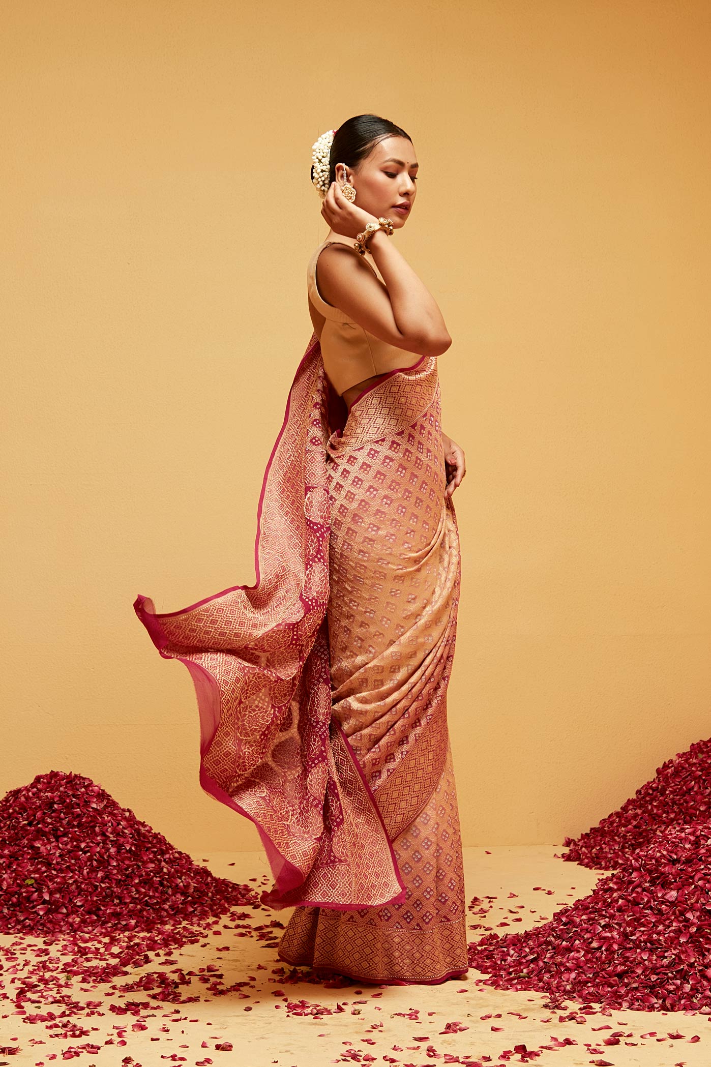 MAROON Traditional banarasee saree