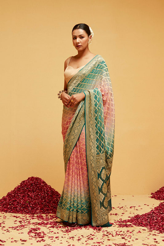 Green Traditional banarasee saree