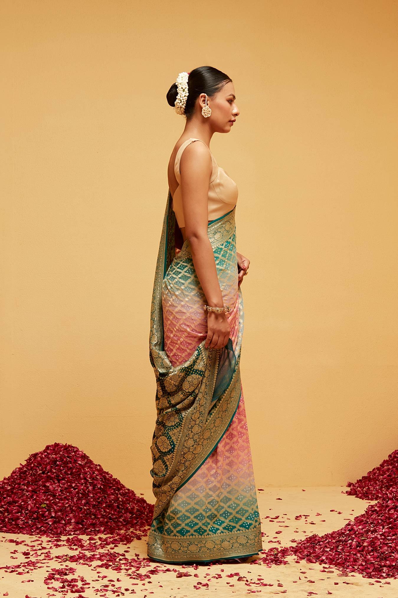 Green Traditional banarasee saree