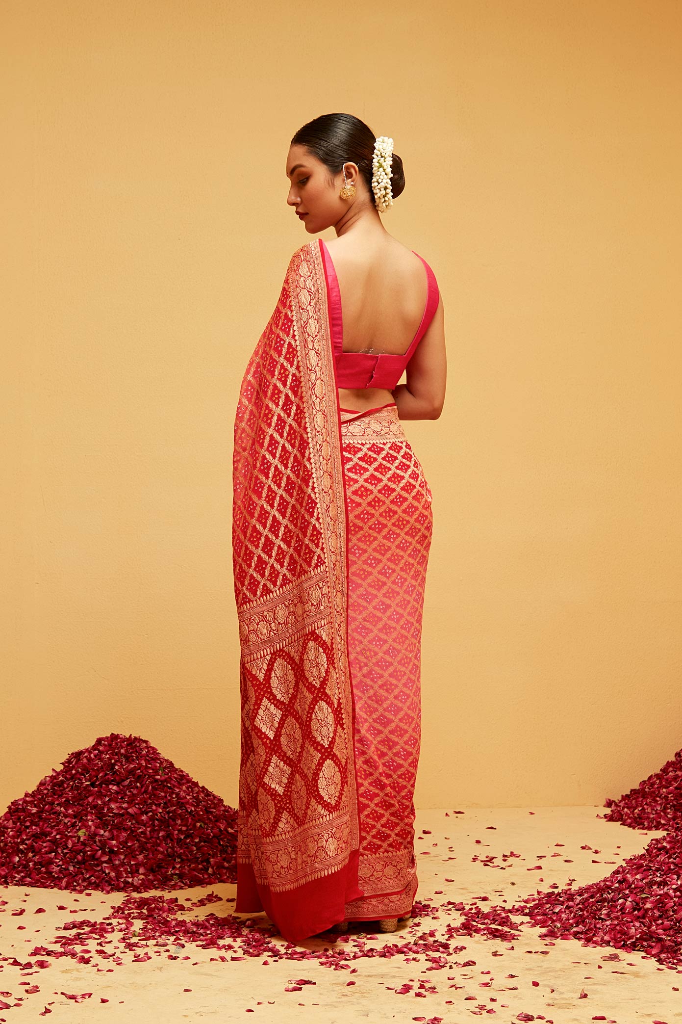 RED Traditional banarasee saree