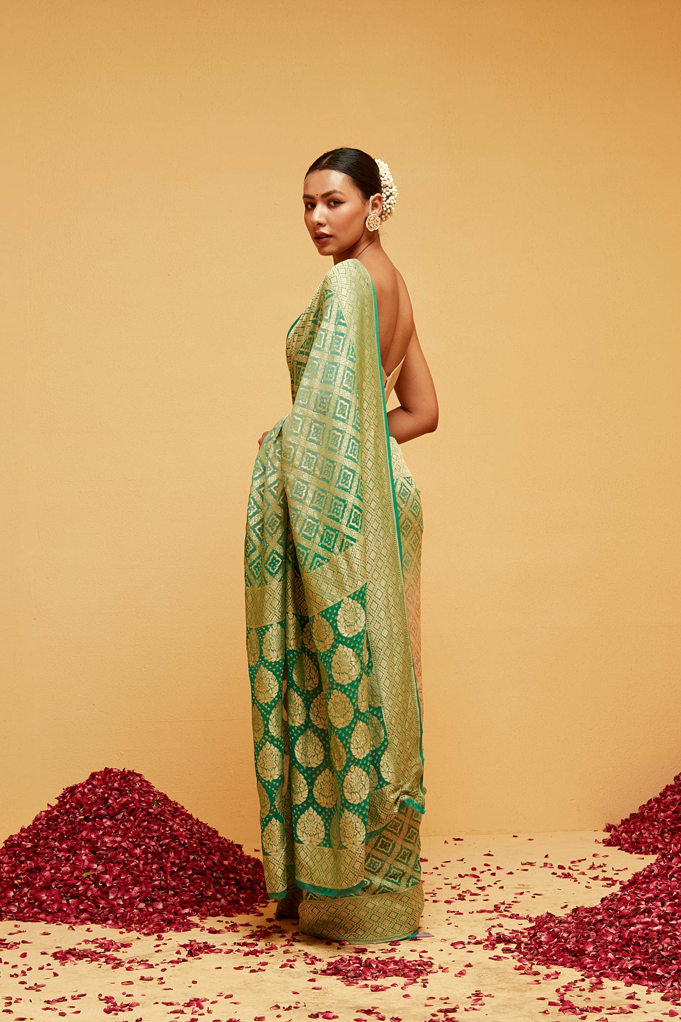 GREEN Traditional banarasee saree