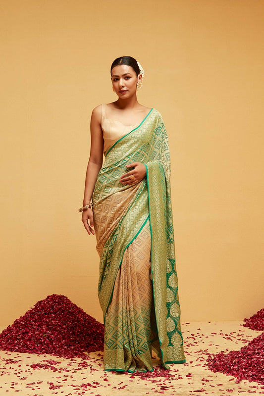 GREEN Traditional banarasee saree