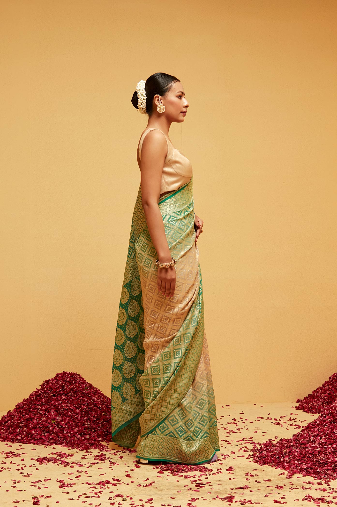 GREEN Traditional banarasee saree