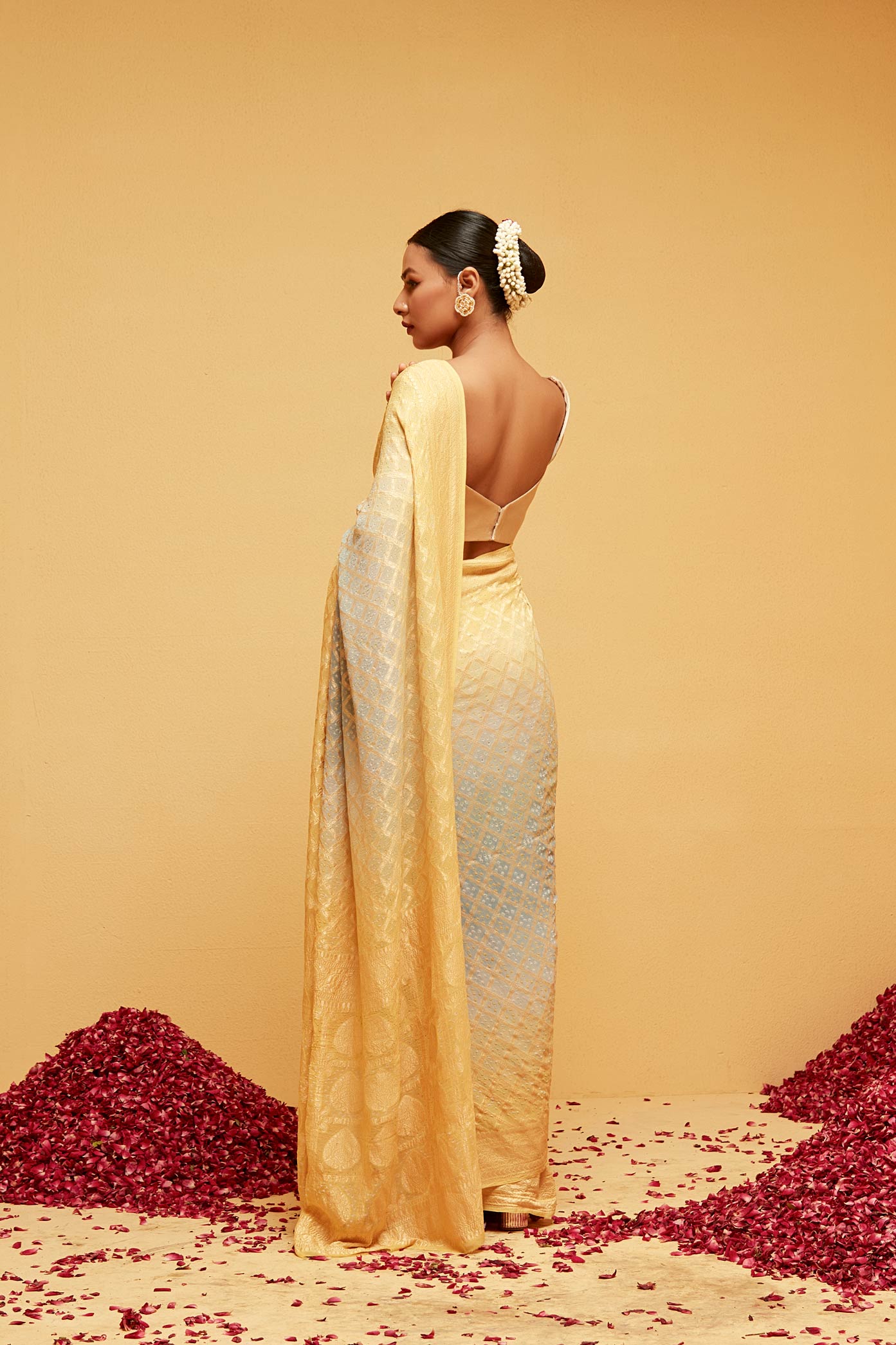 YELLOW banasaree saree