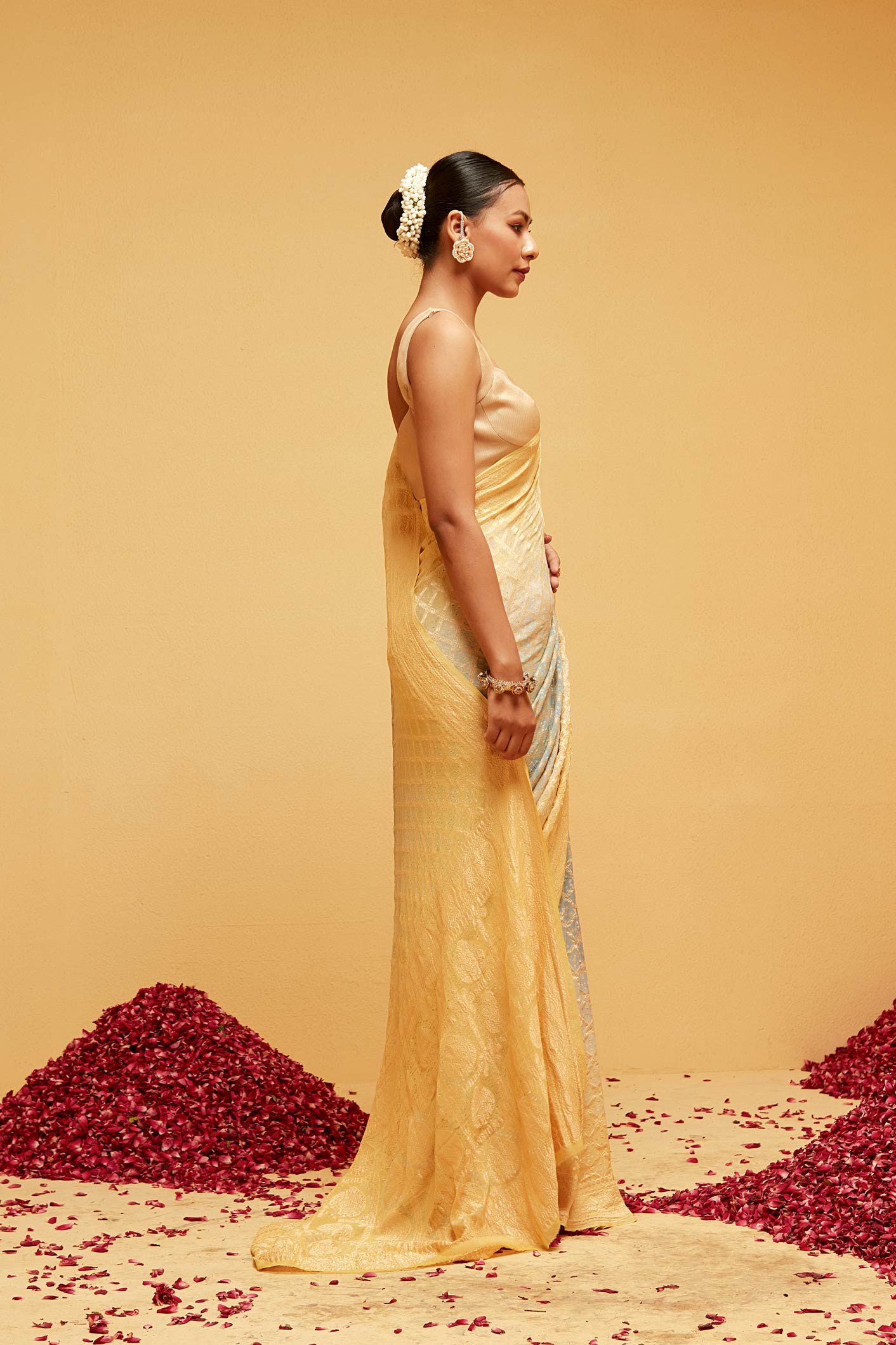 YELLOW banasaree saree