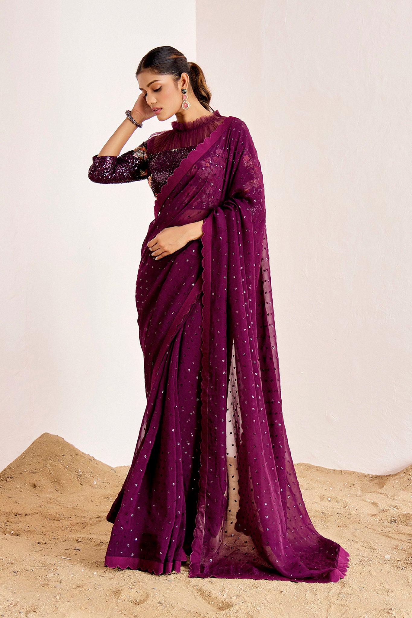 WINE ELEGANT SAREE