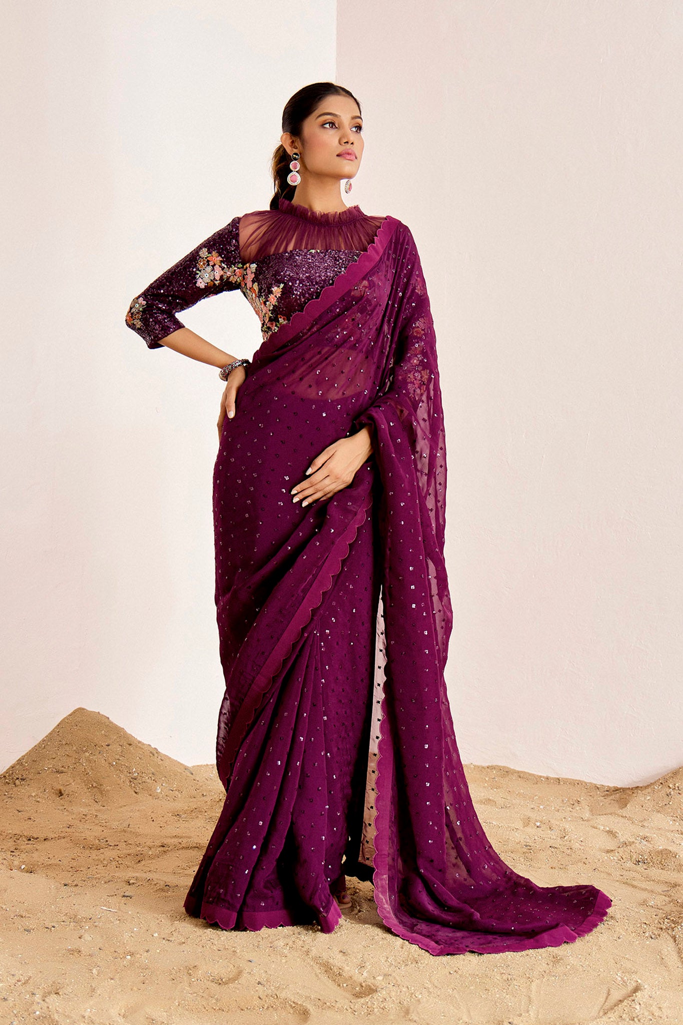 WINE ELEGANT SAREE