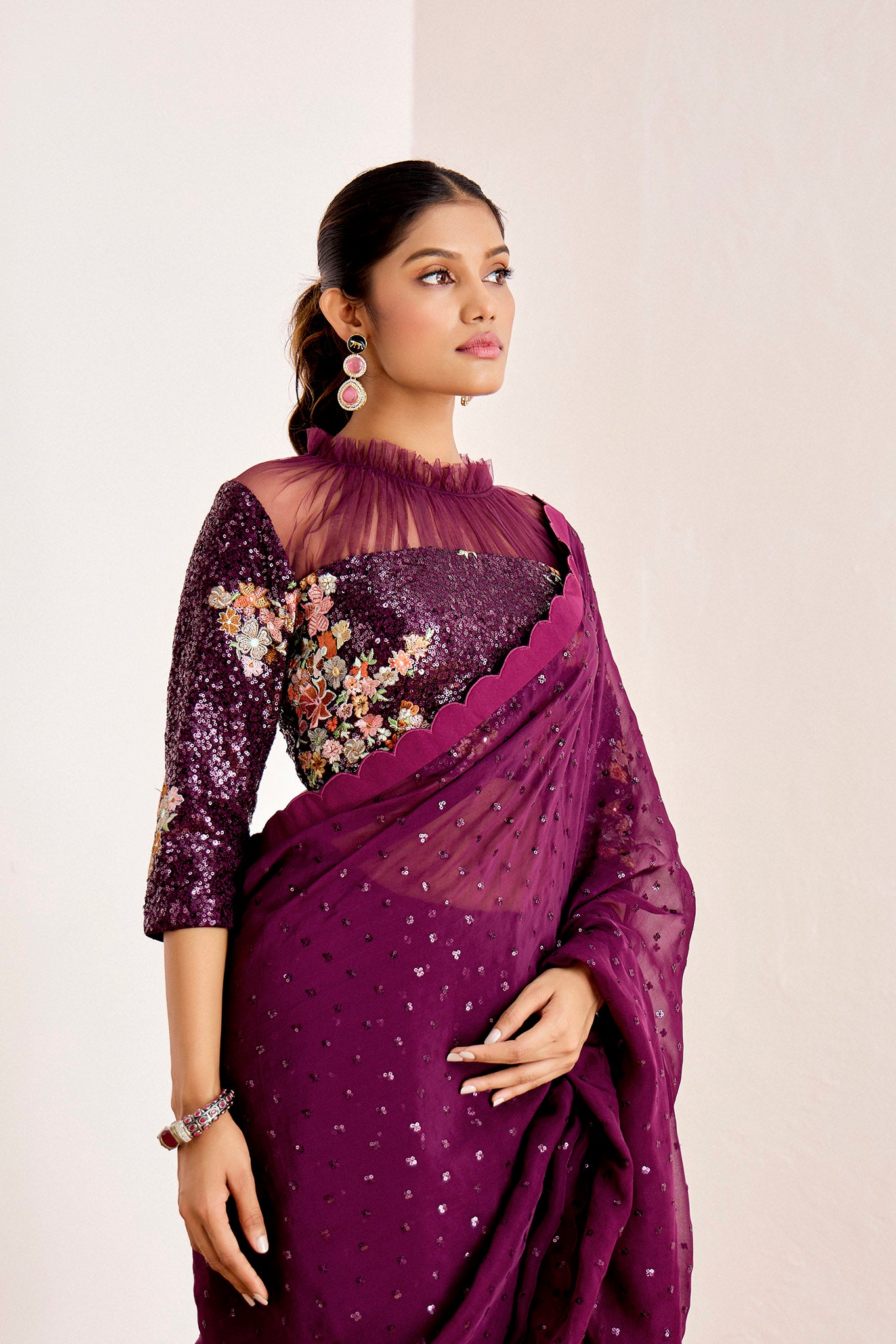 WINE ELEGANT SAREE