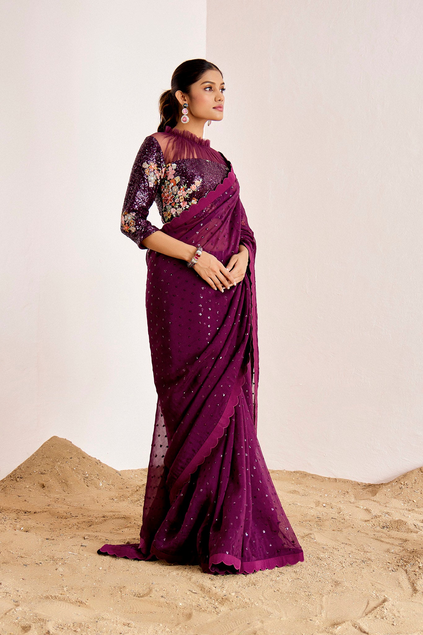 WINE ELEGANT SAREE