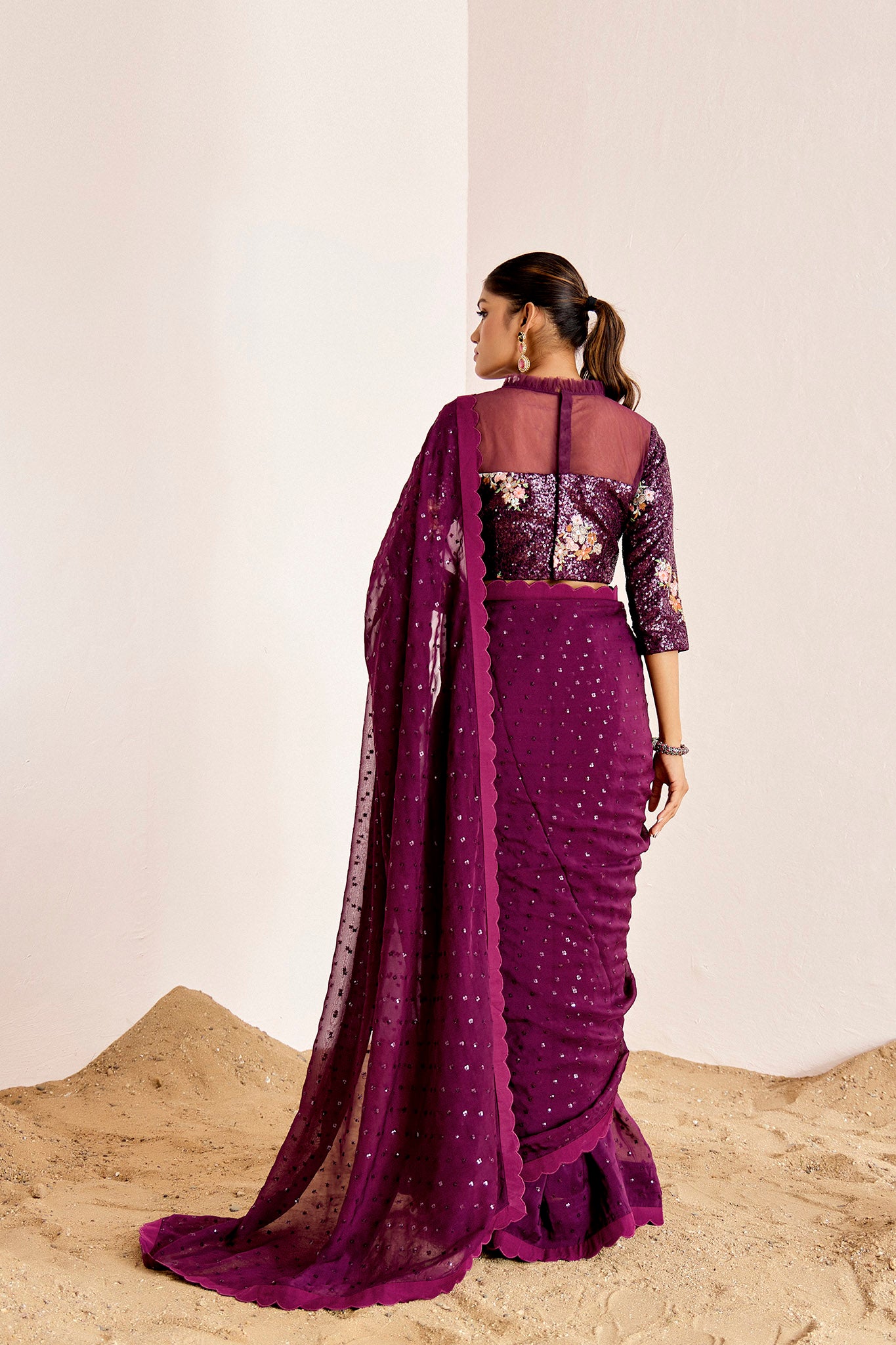 WINE ELEGANT SAREE