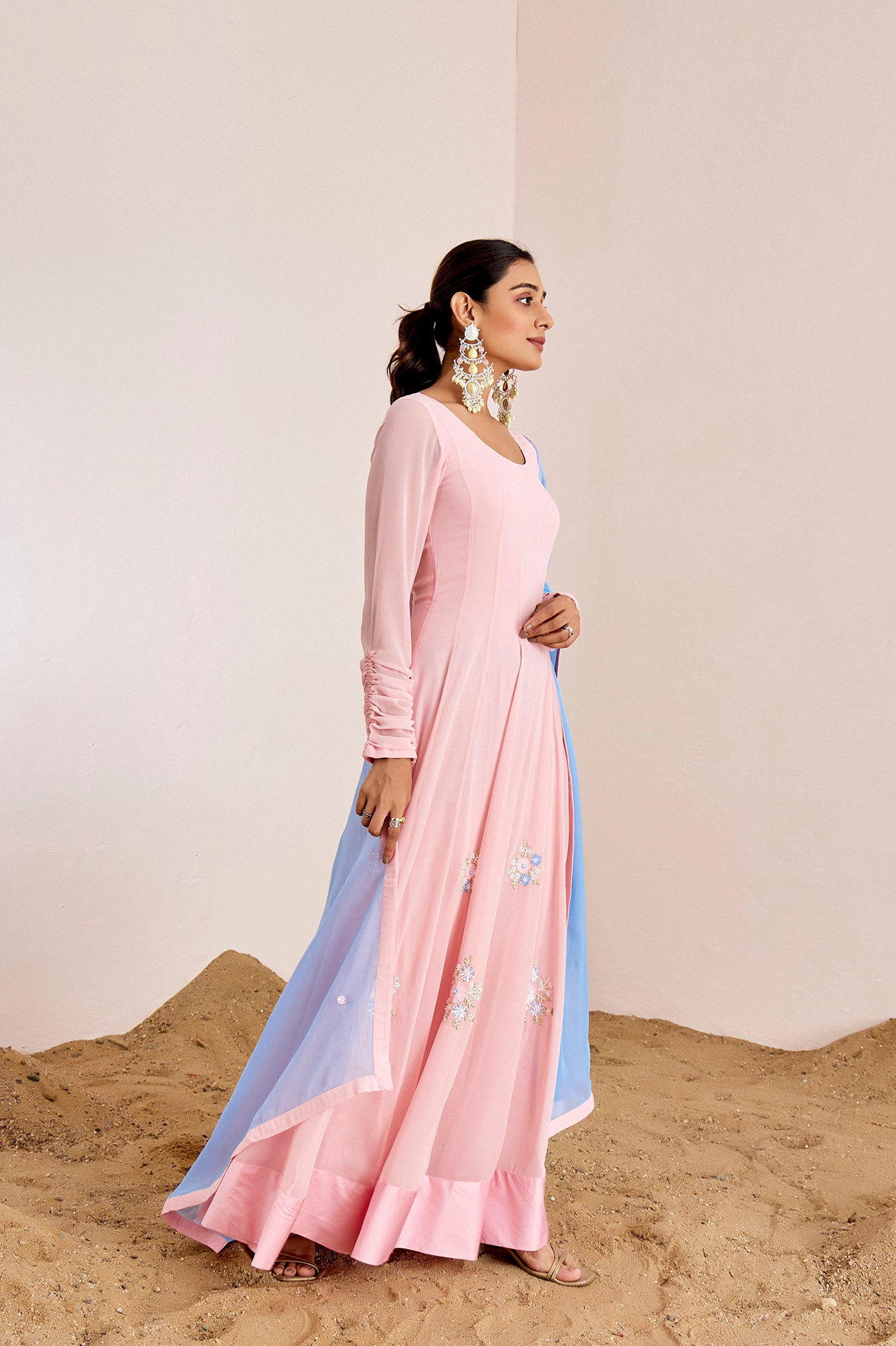 PINK - BLUE ANARKALI SET