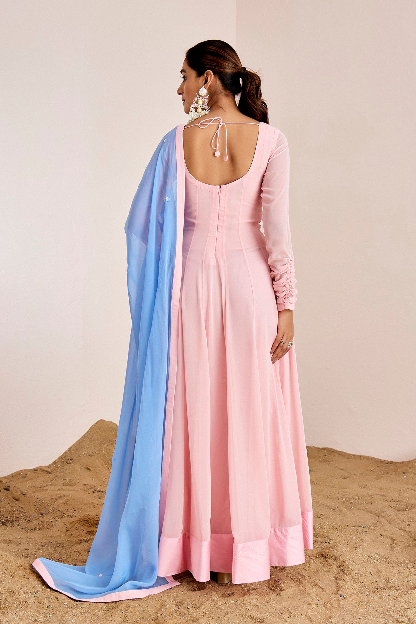 PINK - BLUE ANARKALI SET