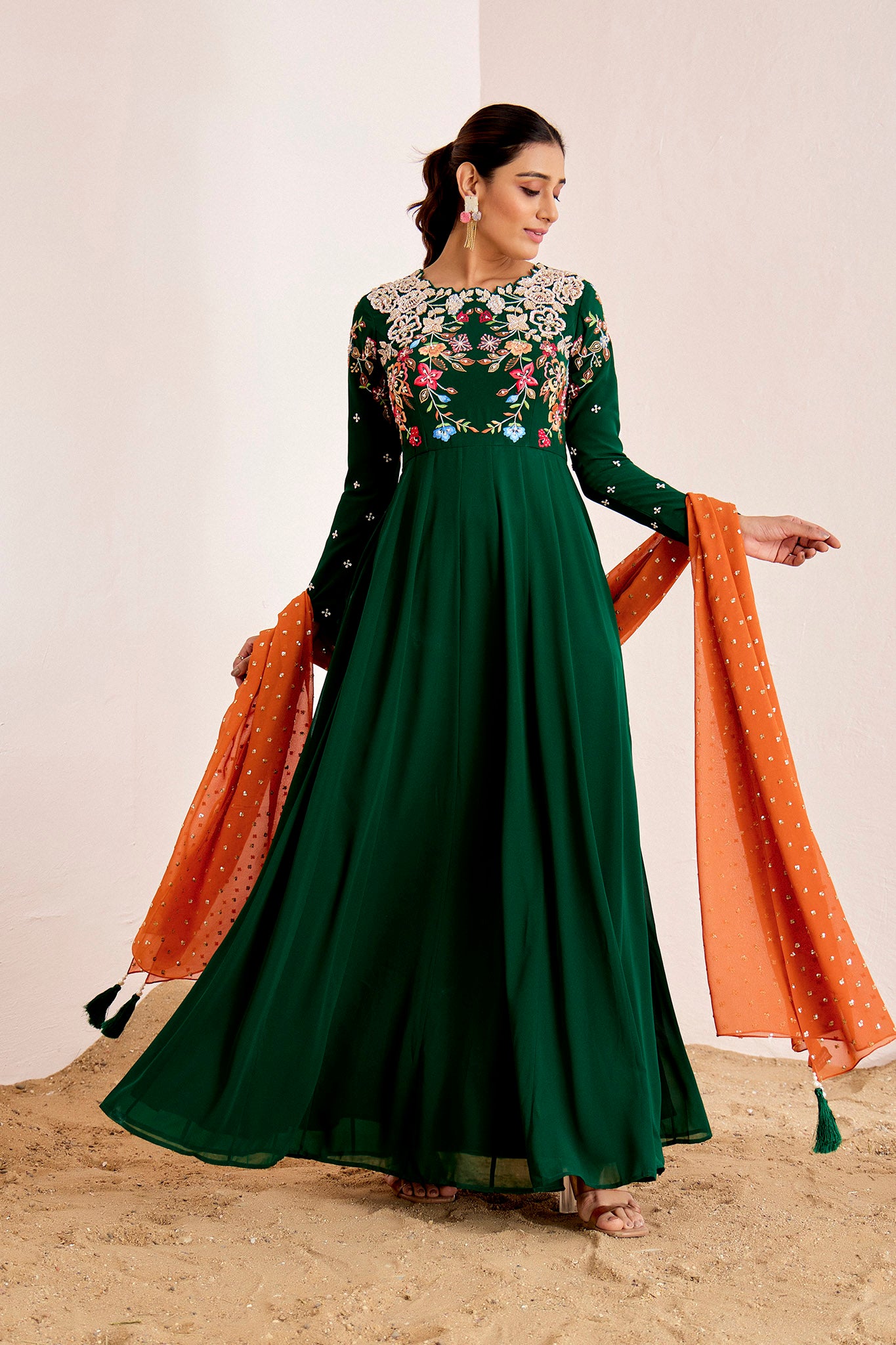 THREAD EMBROIDERED ANARKALI SET