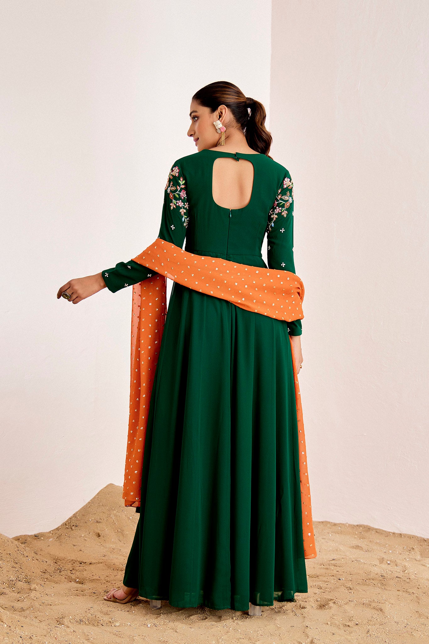 THREAD EMBROIDERED ANARKALI SET