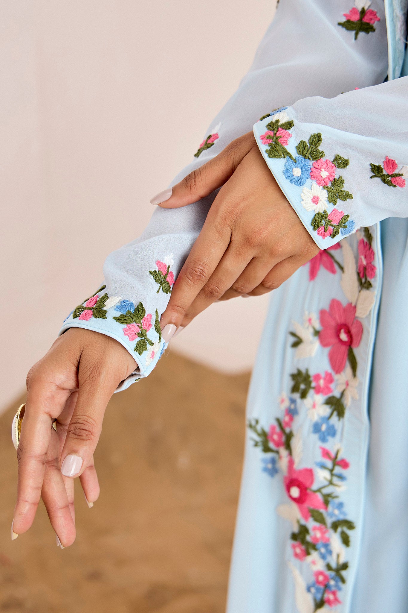 LIGHT BLUE THREE PIECE JACKET SET