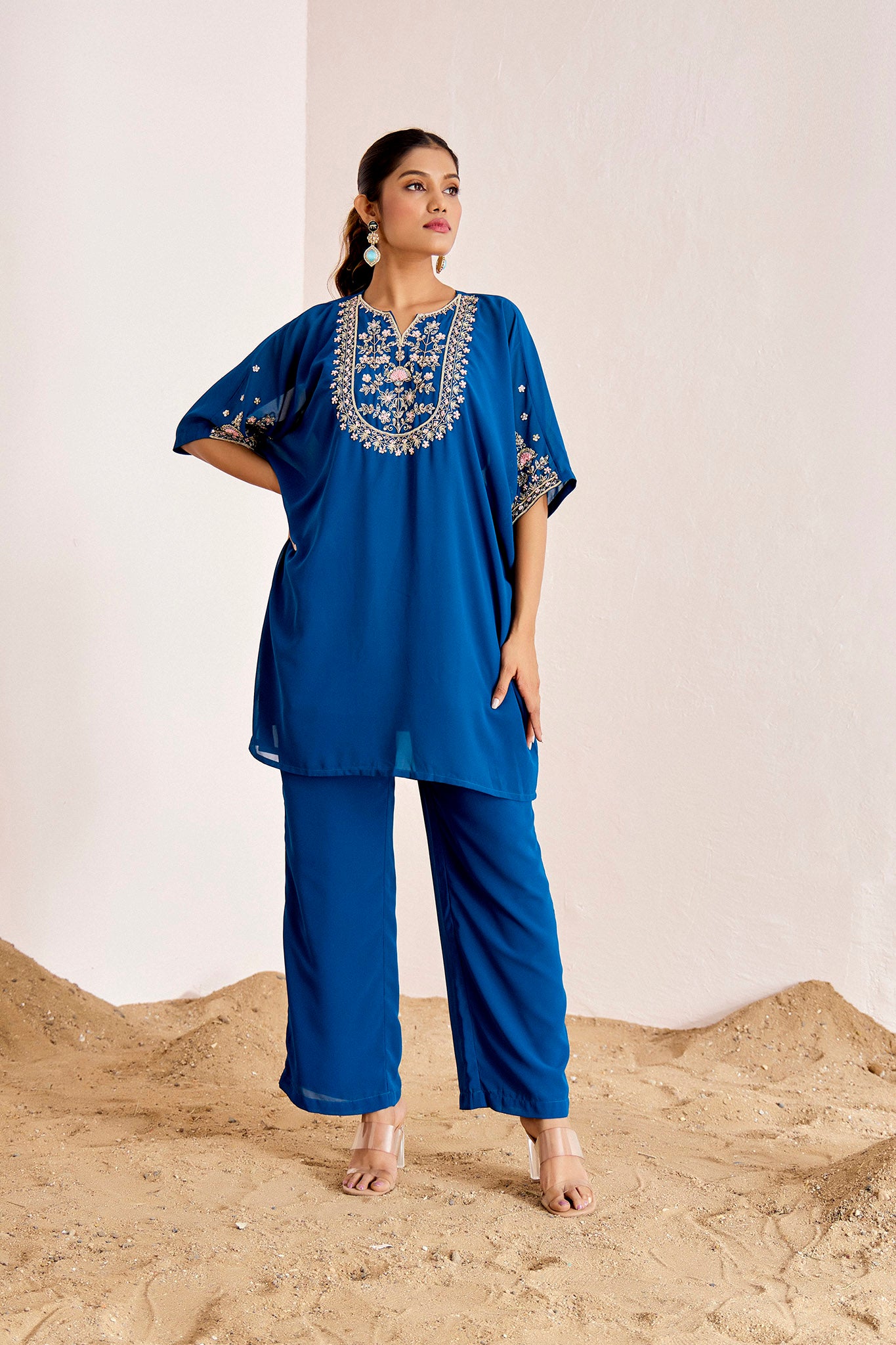 TEAL KAFTAN SET